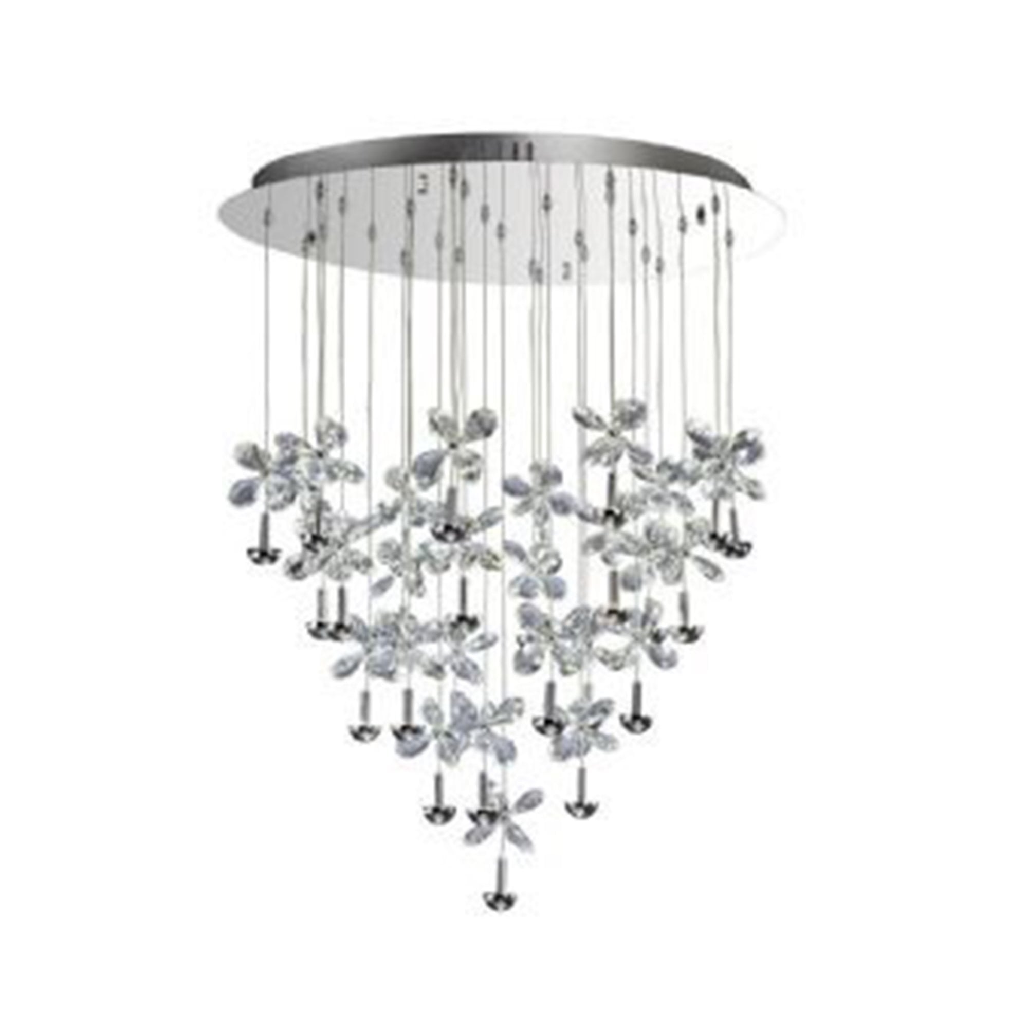 Diyas IL31147 Aviva Pendant Round 28 Light 4000K LED Polished Chrome/Crystal