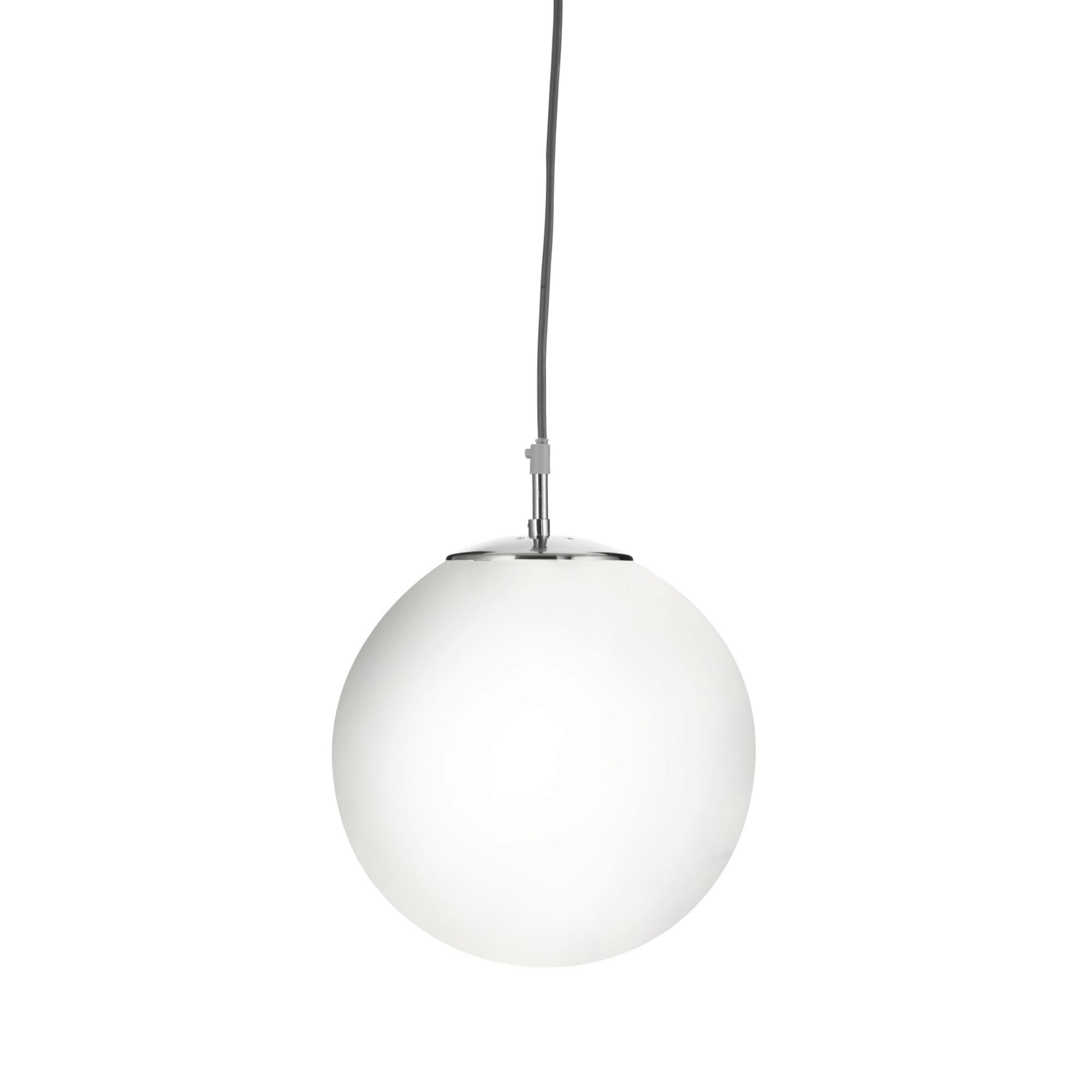 Searchlight Audley - Single Pendant Diameter 30cm), Satin Silver, Opal Glass