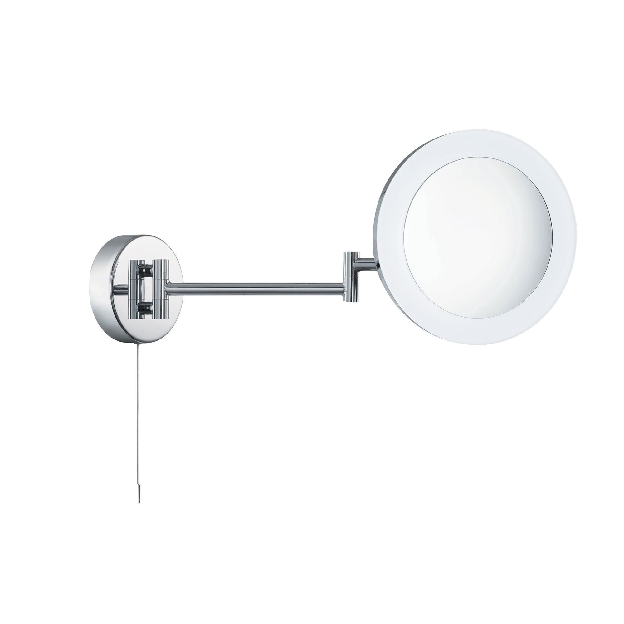 Searchlight IP44 Chrome Illuminated Adjustable Bathroom Magnifying Mirror