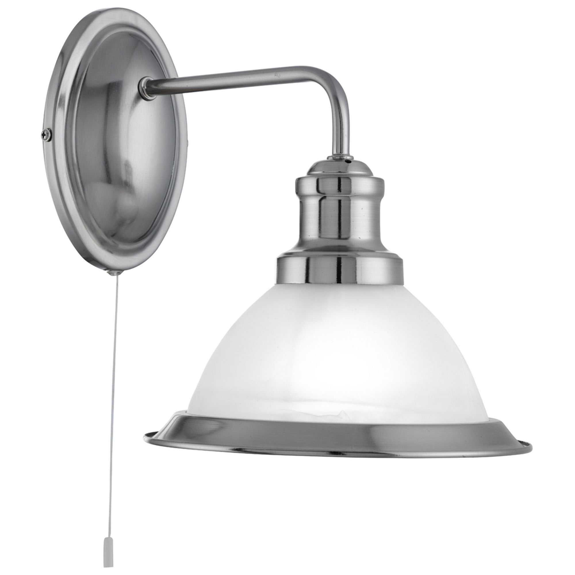 Searchlight Beech Single Wall Bracket - Satin Silver & Marble Glass