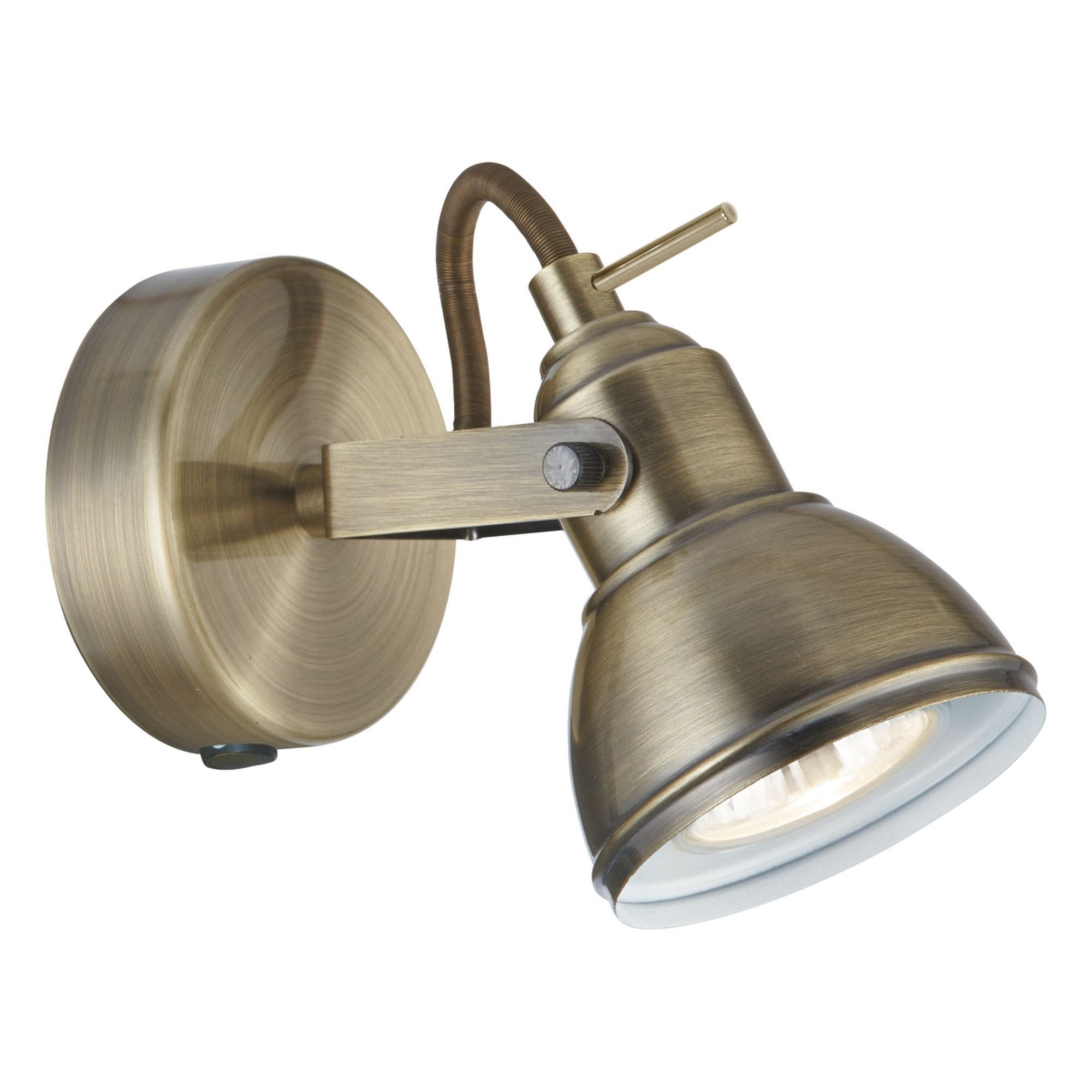Searchlight Fielding Single Antique Brass Wall Spotlight