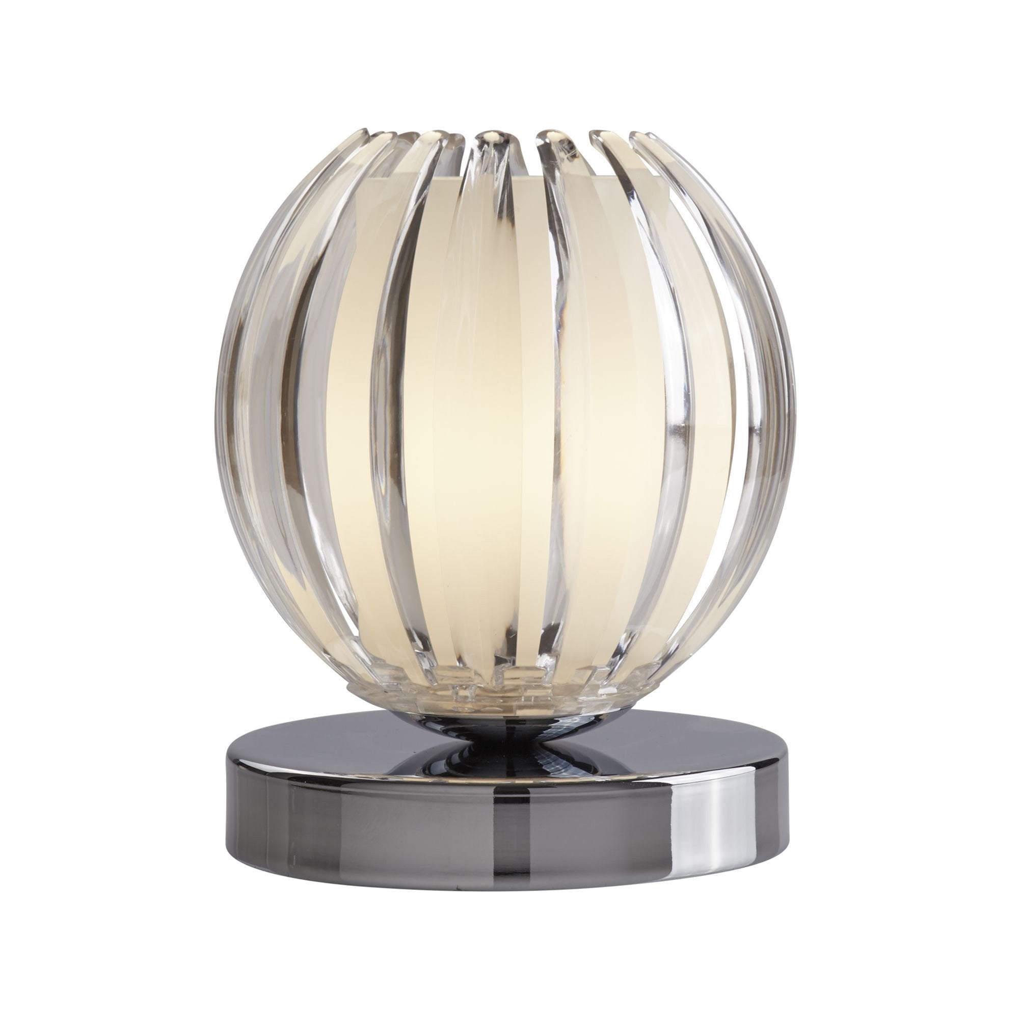 Searchlight Carton Touch Table Lamp, Chrome, Clear Acrylic, Frosted Glass