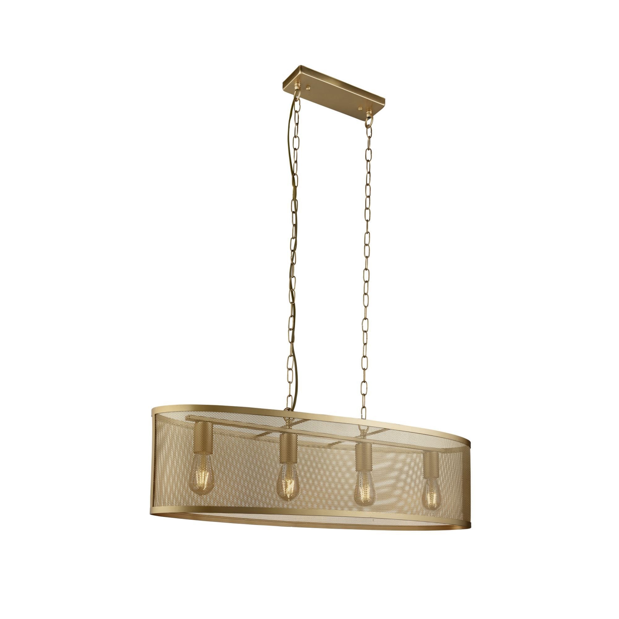 Searchlight Falkner 4 Light Oval Pendant Matt Gold