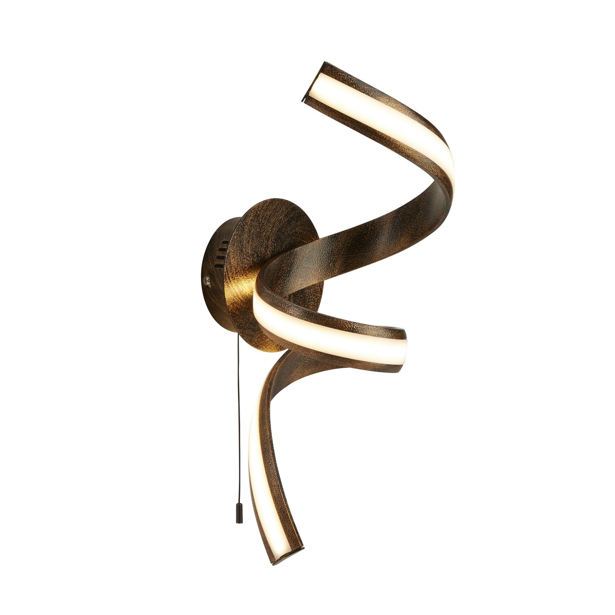 Searchlight Randolph LED Twist Wall Bracket, Rustic Black/Gold