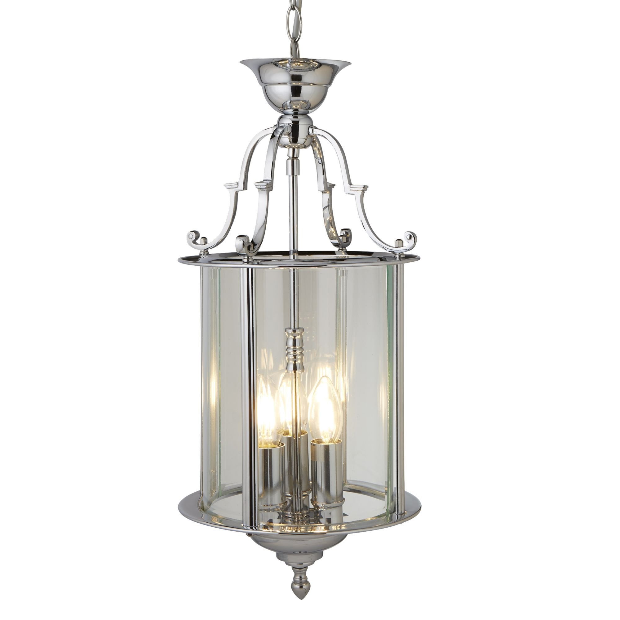 Searchlight Lake 25cm Chrome 3 Light Bevelled Glass