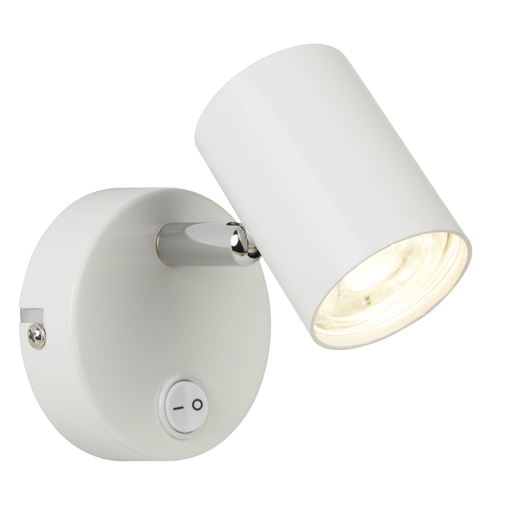 Searchlight Redfern Single Cylinder Head Spot Wall Bracket, White & Chrome