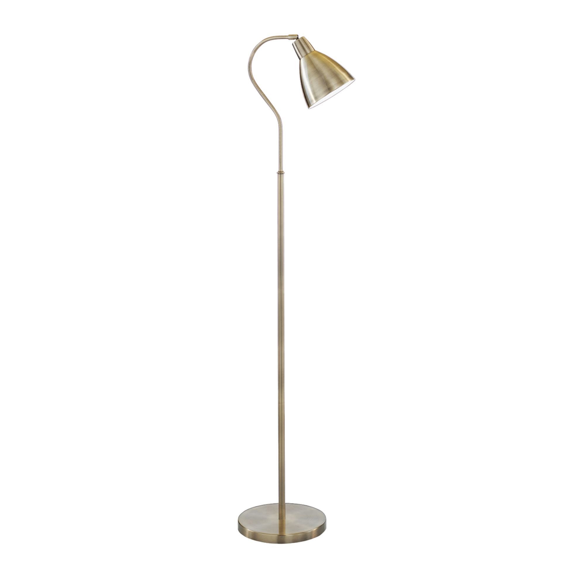 Searchlight Abram Adjustable Floor Lamp - Antique Brass