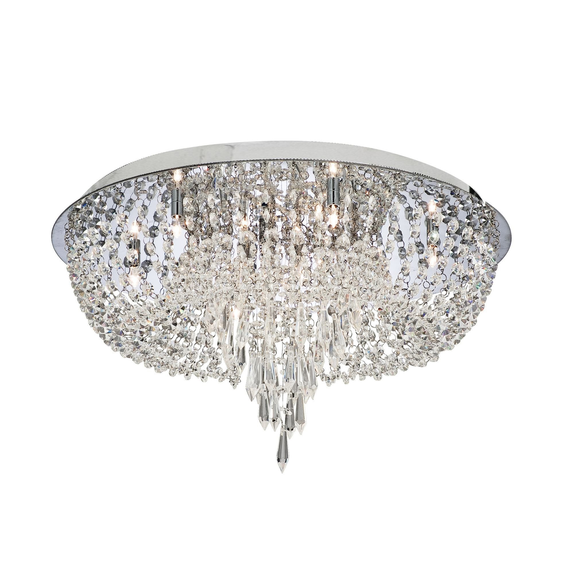 Searchlight Oriel Chrome 10 Light Crystal Flush Fitting