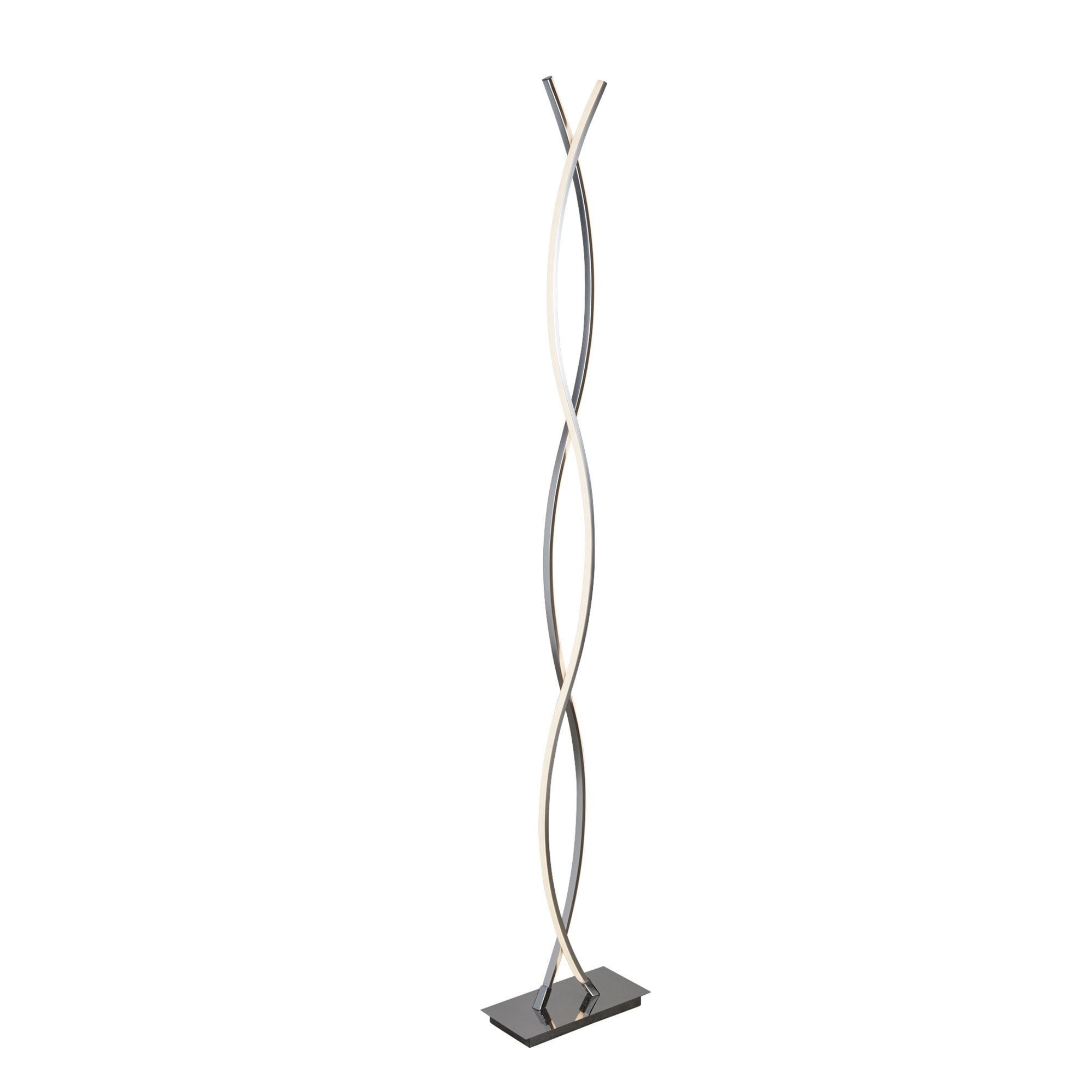 Searchlight Peveril - LED Wave Floor Lamp, Chrome