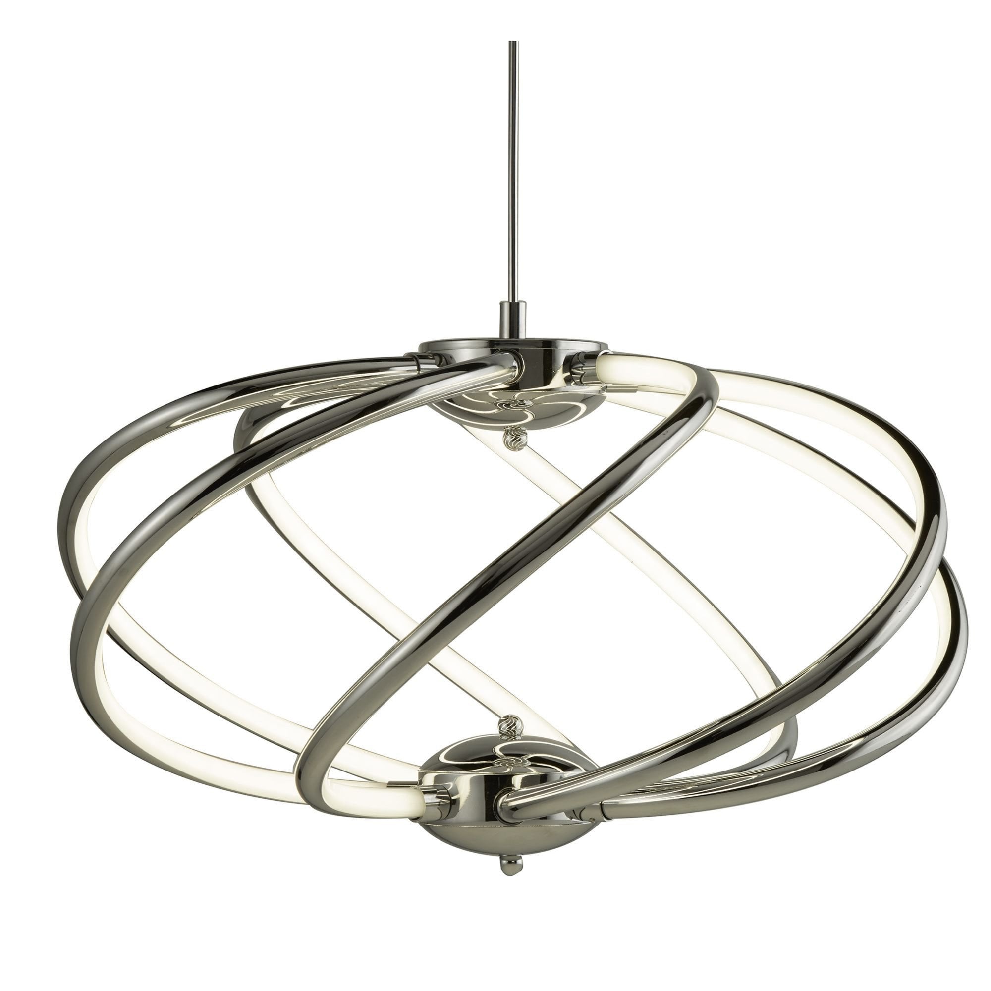 Searchlight Barclay 7 Curved Arm LED Pendant, Chrome