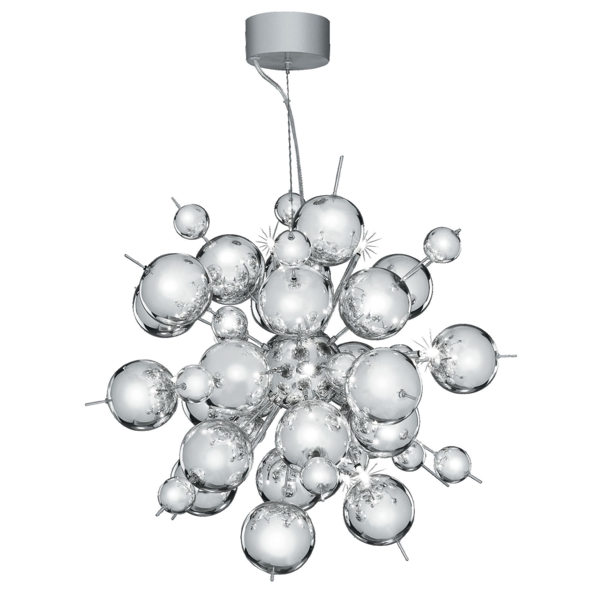 Searchlight Mersey 12 Light Chrome Pendant With Chome Finish Balls