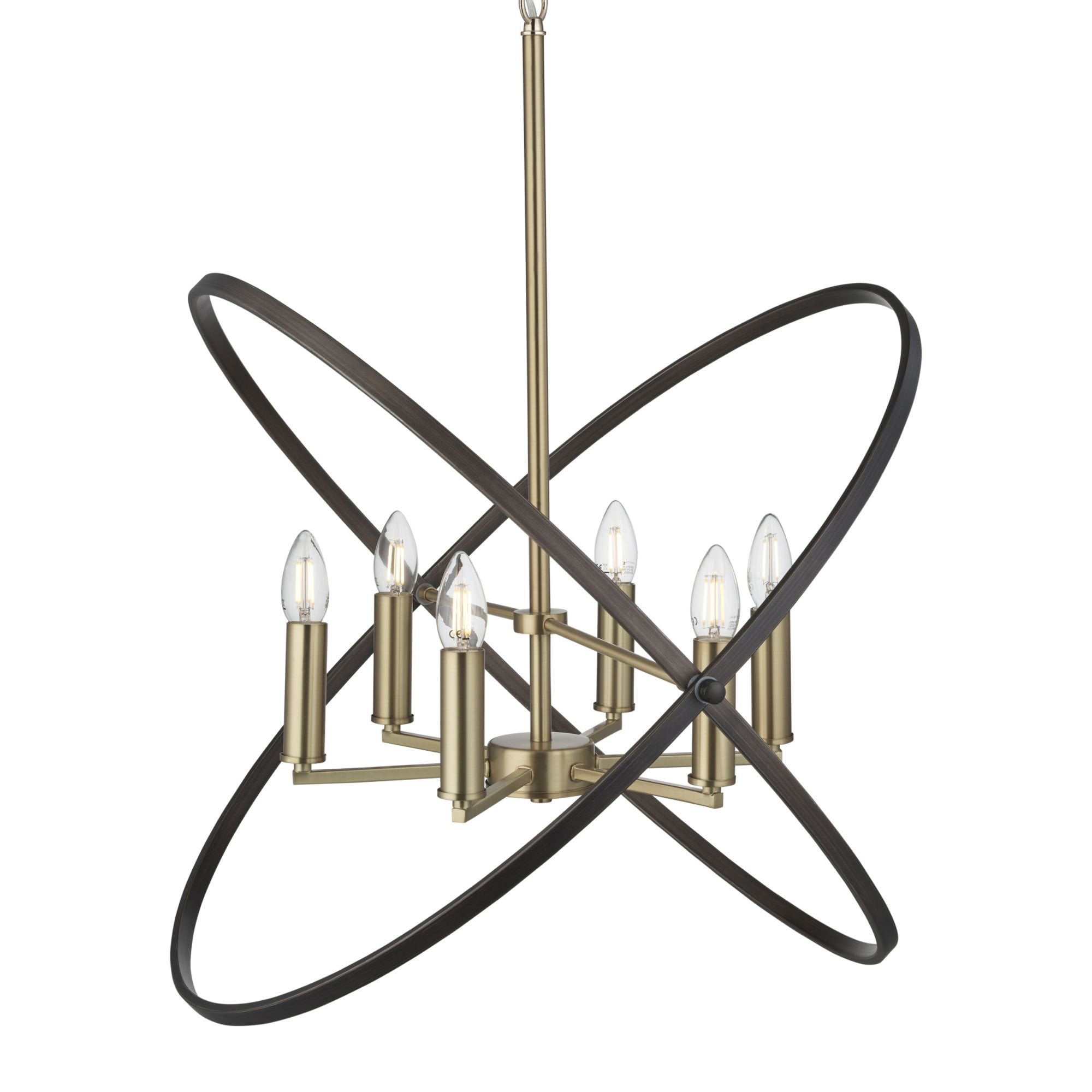 Searchlight Harding 6 Light Pendant, Bronze