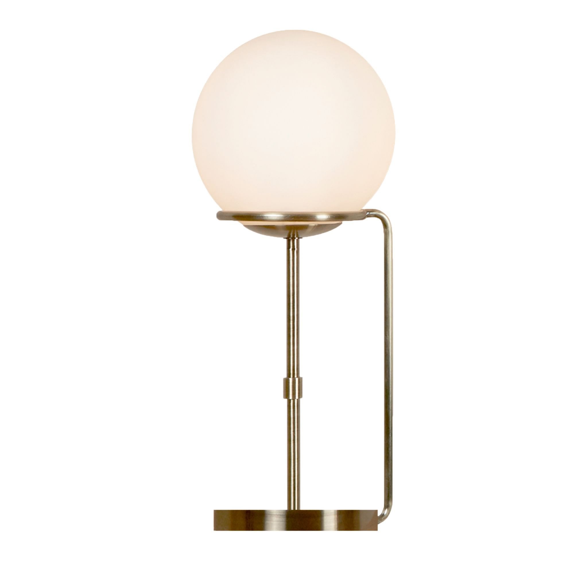 Searchlight Sophia Single Table Lamp, Antique Brass, Opal White Glass Shades