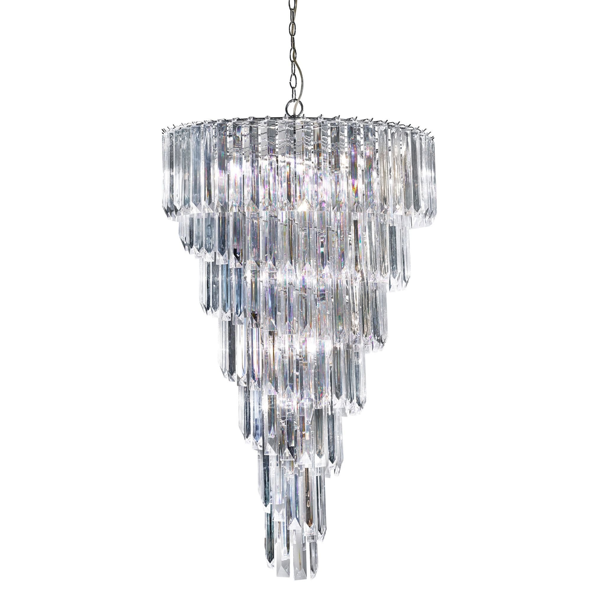 Searchlight Sidney 9 Light Chandelier - Chrome & Acrylic