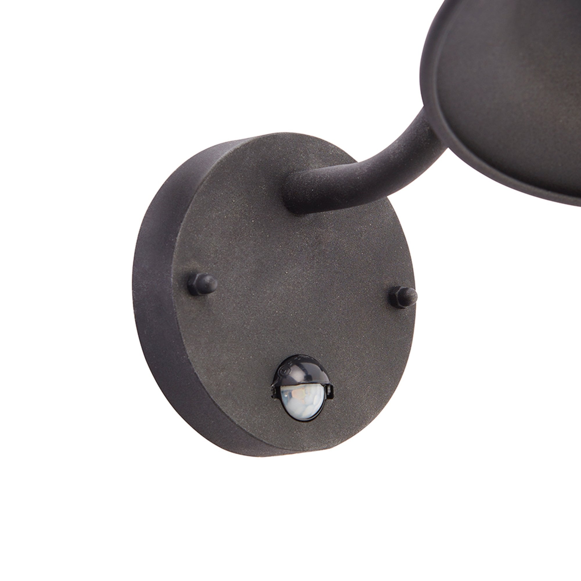 Endon Chesham Pir Single Light Wall Light - Textured Black & Clear Glass