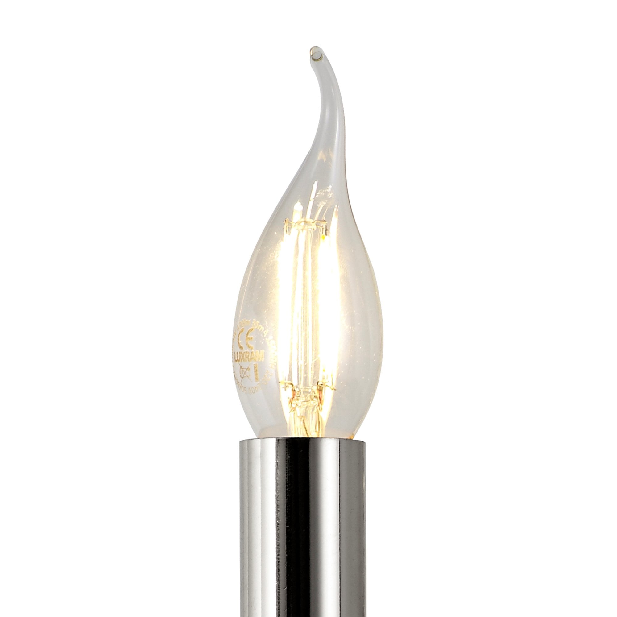 Diyas Armand Wall Lamp Single Light E14  - Polished Chrome/Crystal