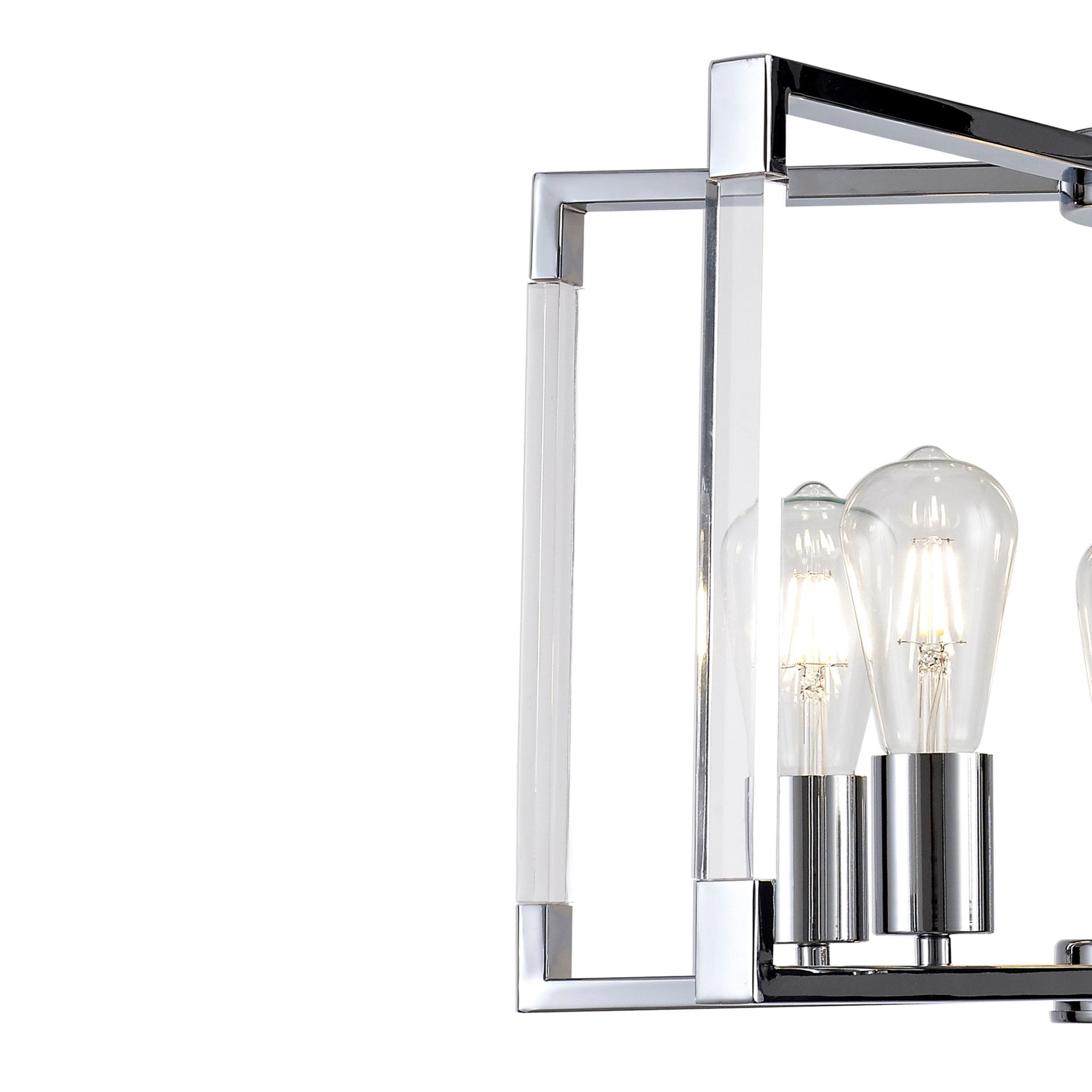 Diyas Canto Round Pendant 5 Light E27 - Polished Nickel/Acrylic