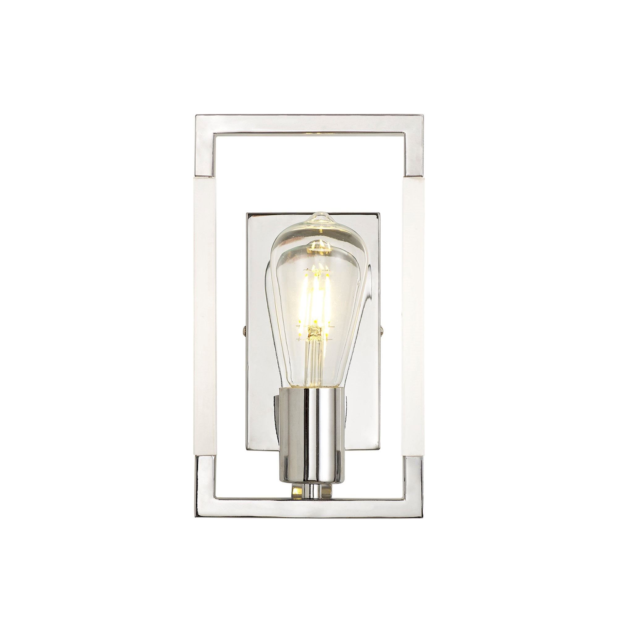 Diyas Canto Wall Lamp Single Light E27 - Polished Nickel/Acrylic