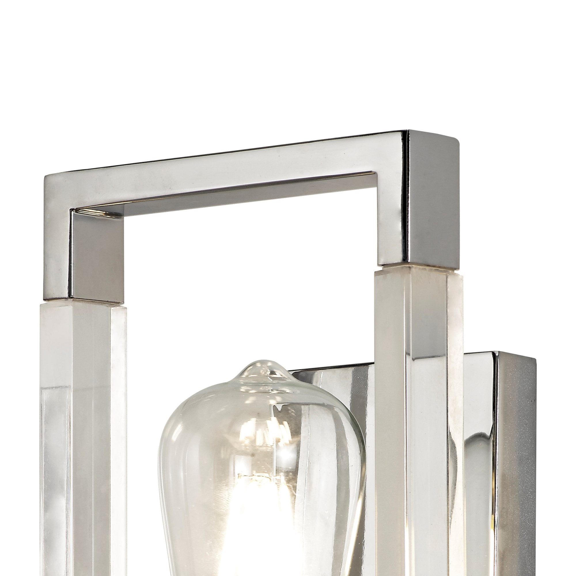 Diyas Canto Wall Lamp Single Light E27 - Polished Nickel/Acrylic