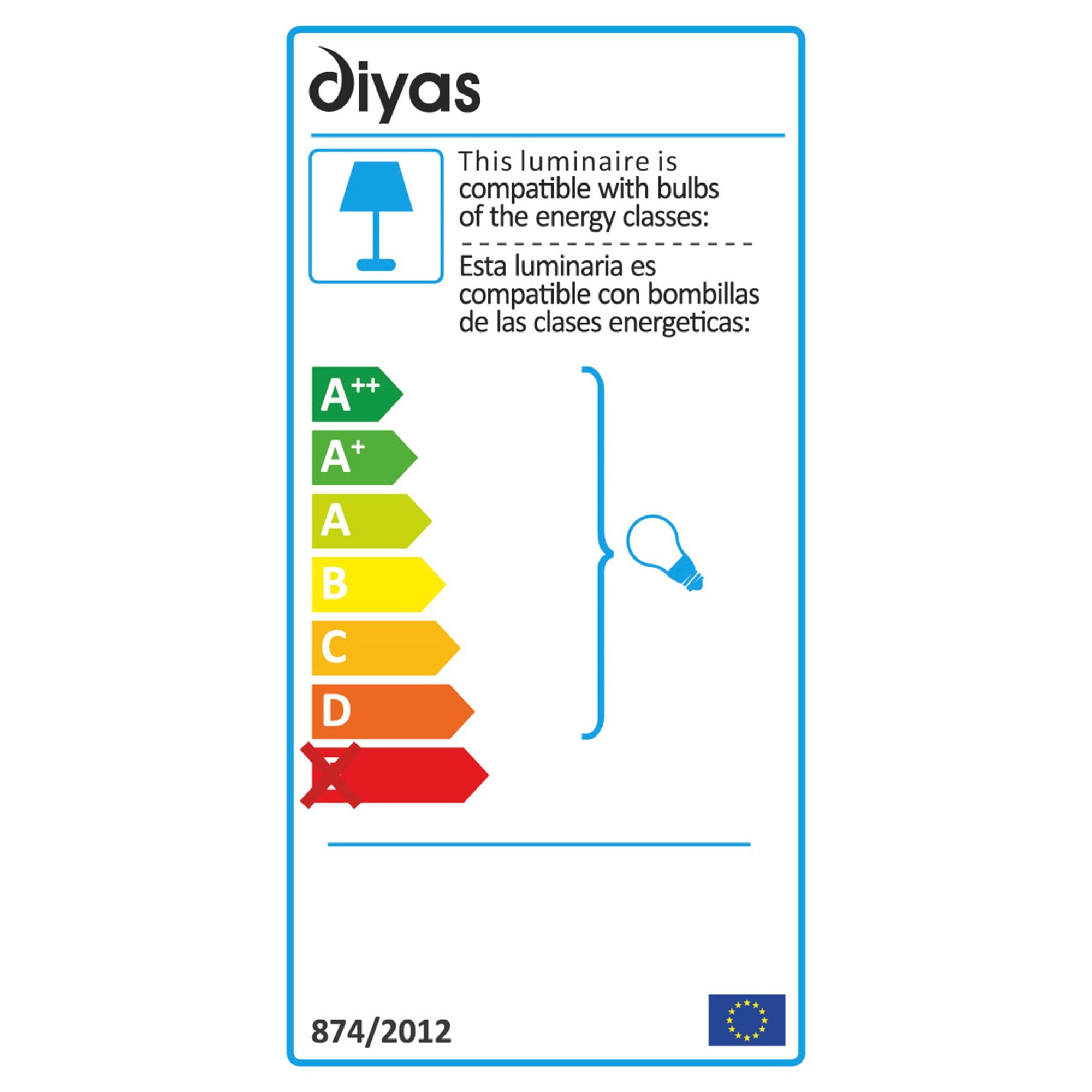 Diyas Canto Wall Lamp Single Light E27 - Polished Nickel/Acrylic