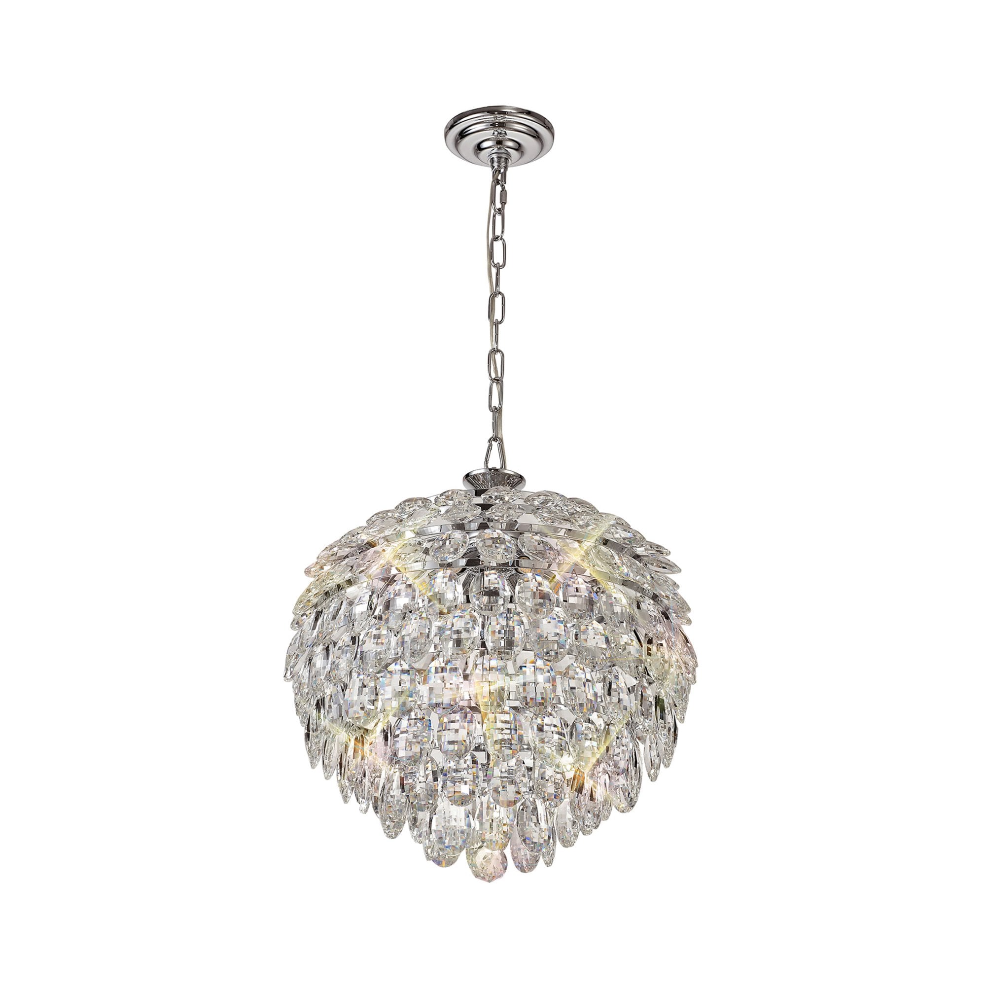 Diyas Coniston Pendant 6 Light E14 - Polished Chrome/Crystal