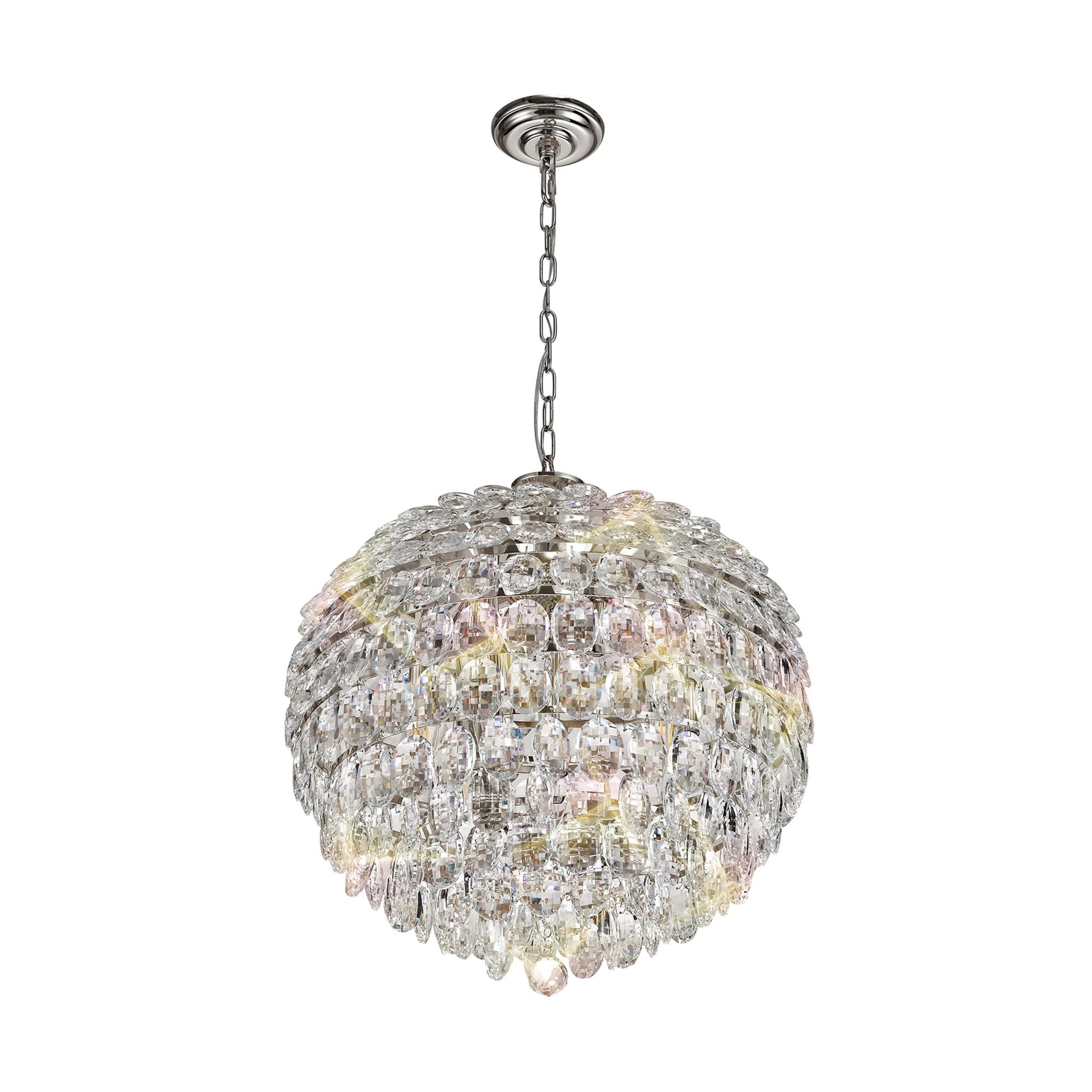 Diyas Coniston Pendant 9 Light E14 - Polished Chrome/Crystal