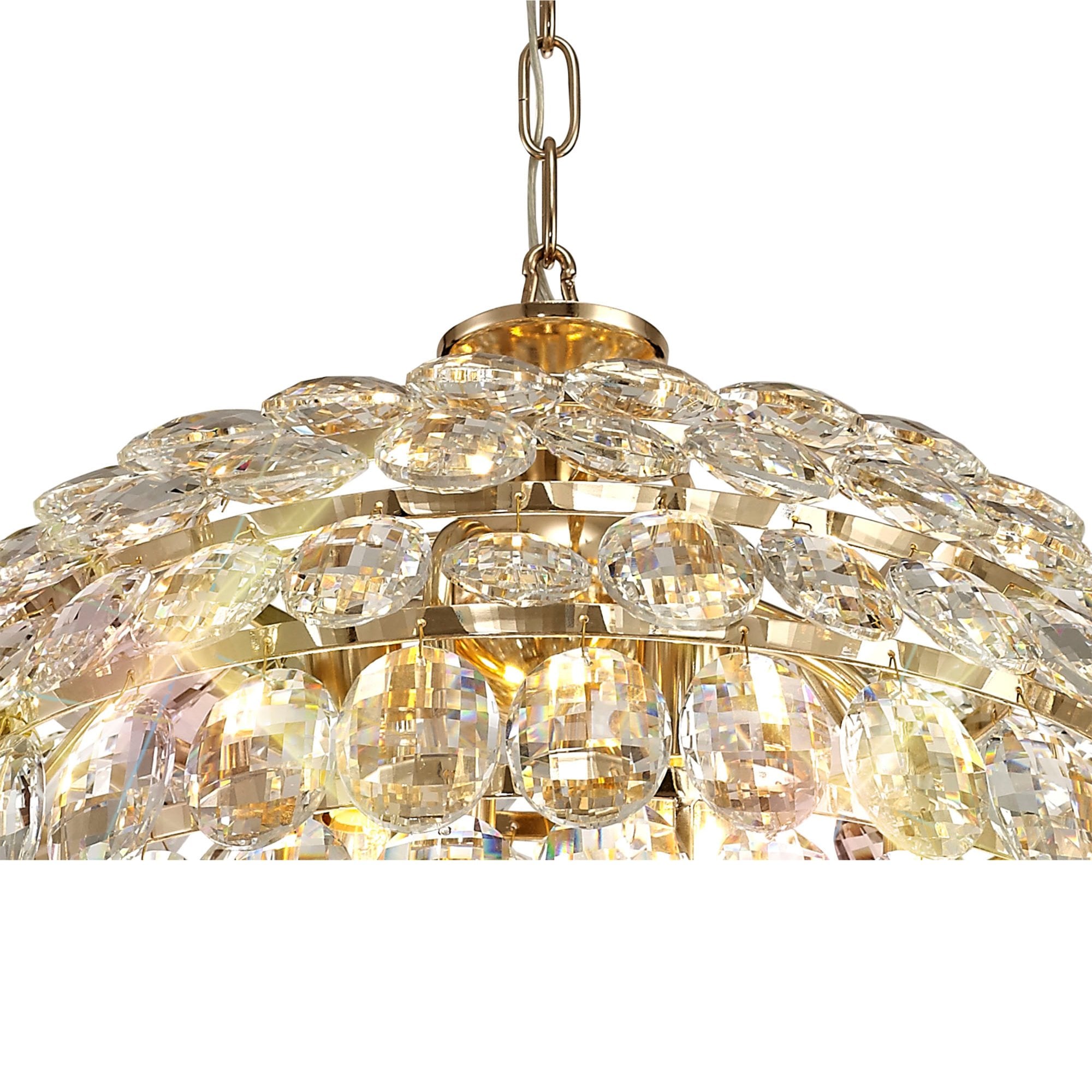 Diyas Coniston Pendant 6 Light E14 - French Gold/Crystal