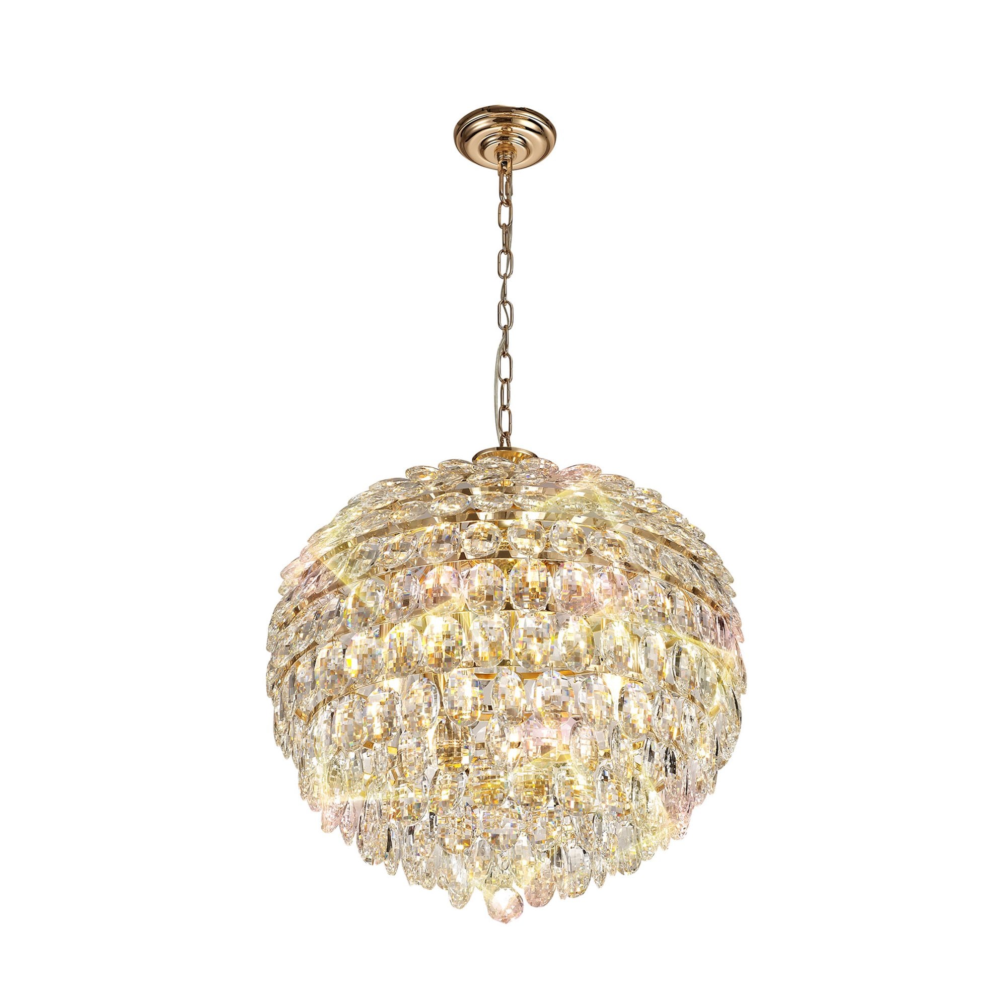 Diyas Coniston Pendant 9 Light E14 - French Gold/Crystal