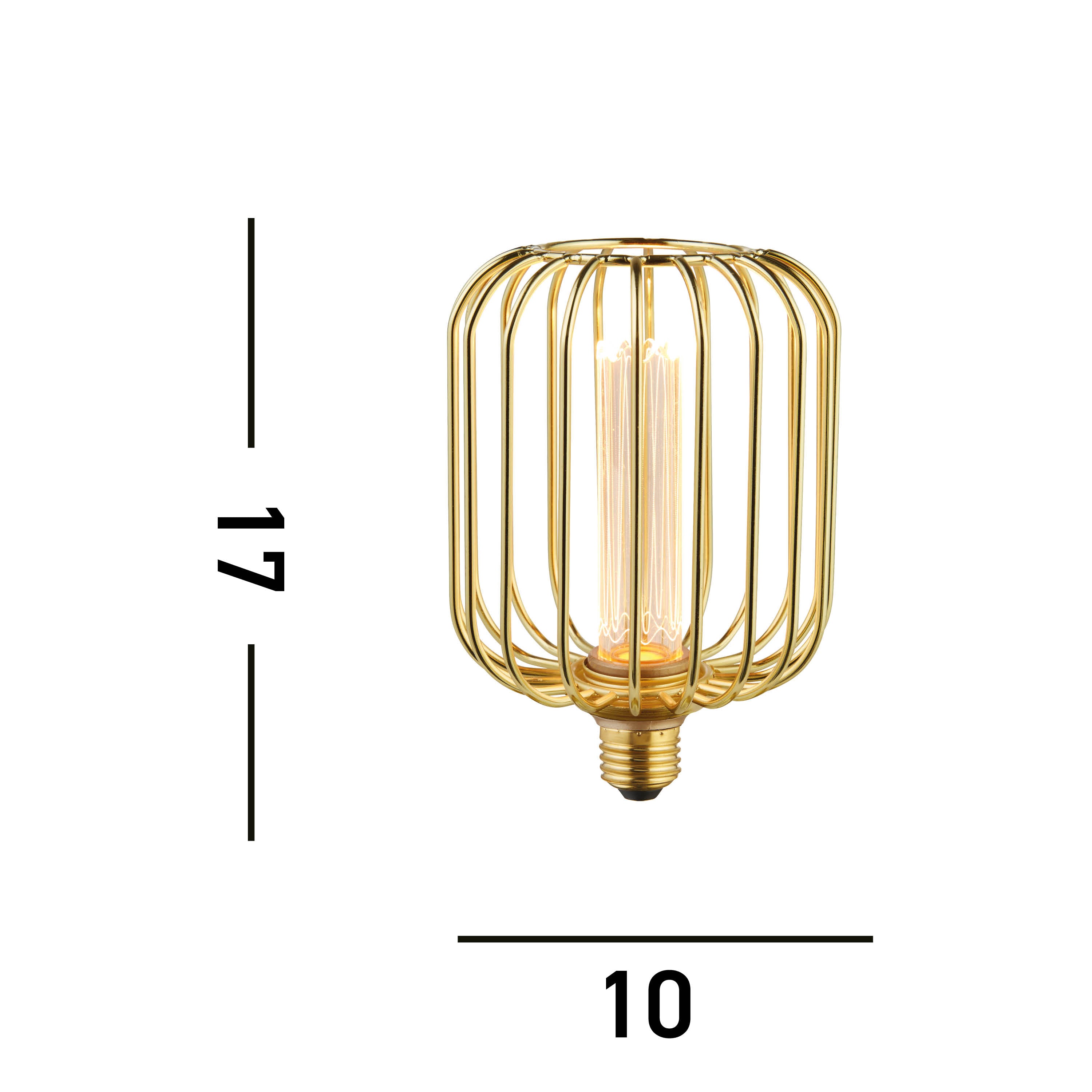 Searchlight E27 LED 3.5W Drum Lamp - 1800K - Dimmable - Gold