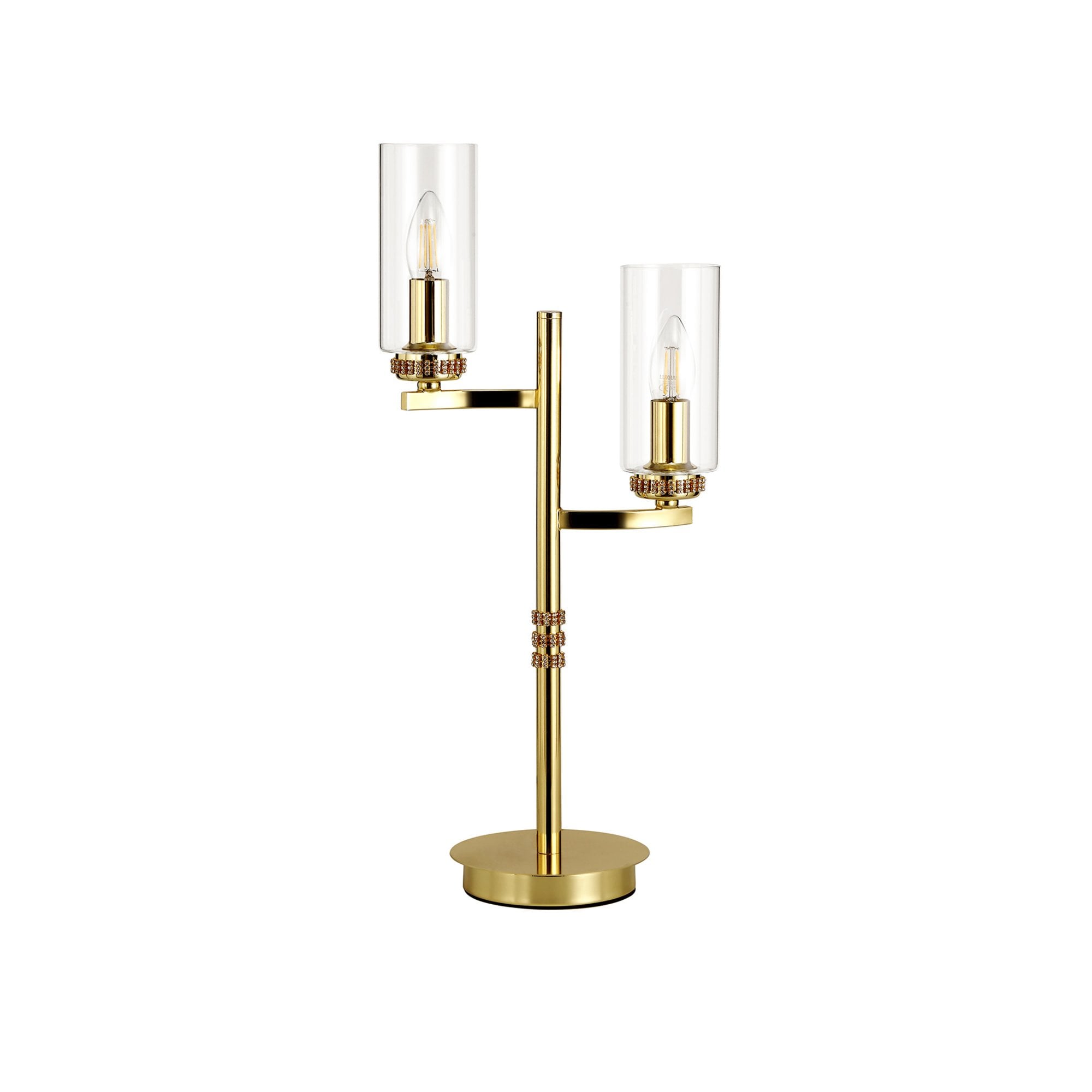 Fabula Heathcote 2 Light Table Lamp - Polished Gold