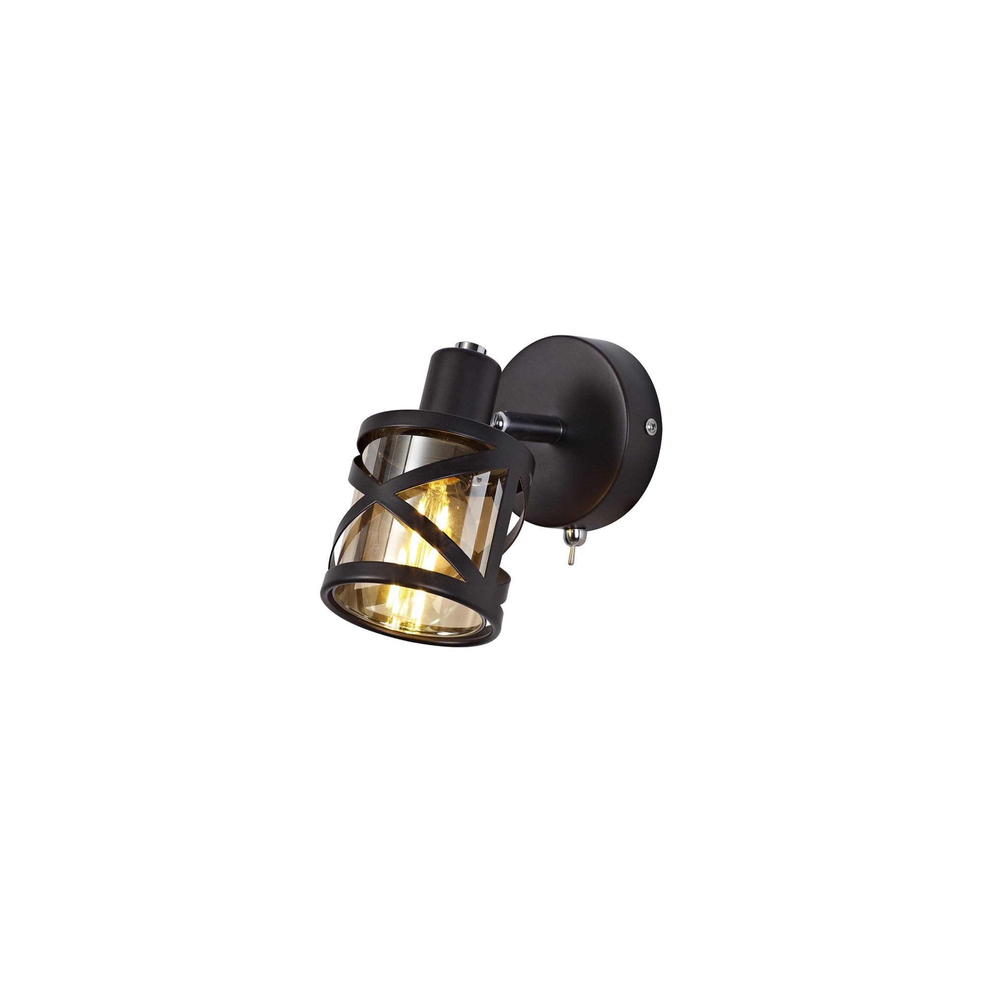 Fabula Leaden Single Spotlight - Oiled Bronze, Polished Chrome & Amber Glass