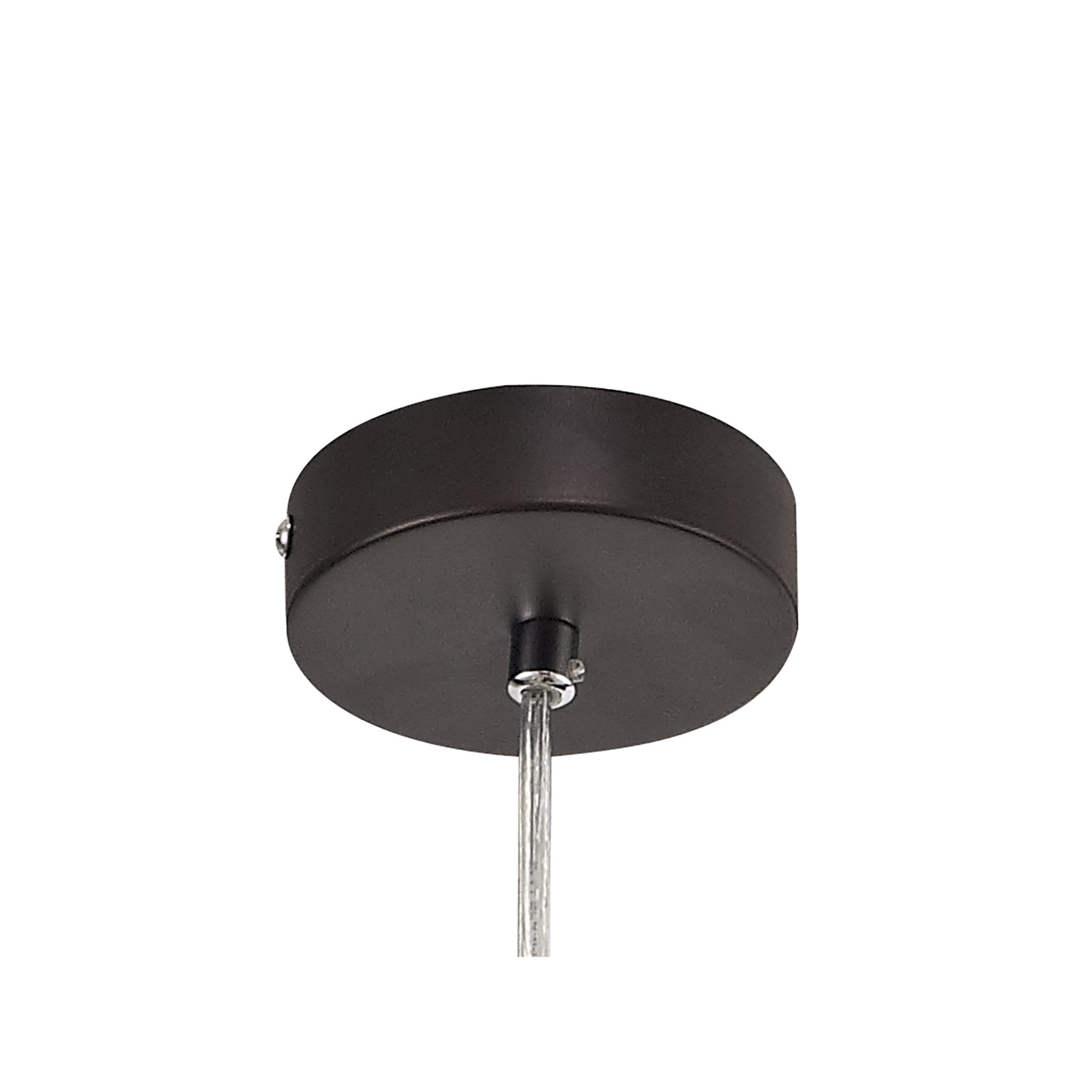 Fabula Leaden Single Pendant - Oiled Bronze, Polished Chrome & Amber Glass