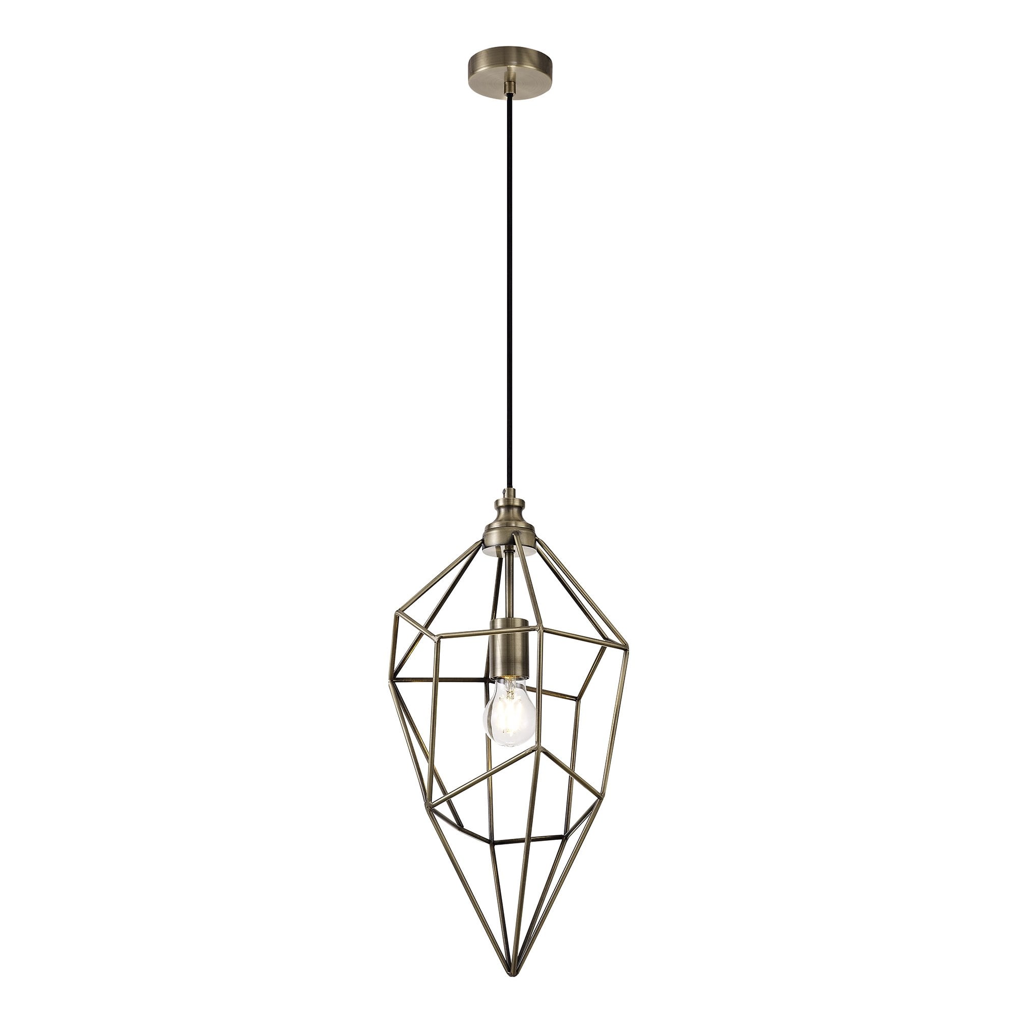 Fabula Austen Large Single Pendant - Antique Brass