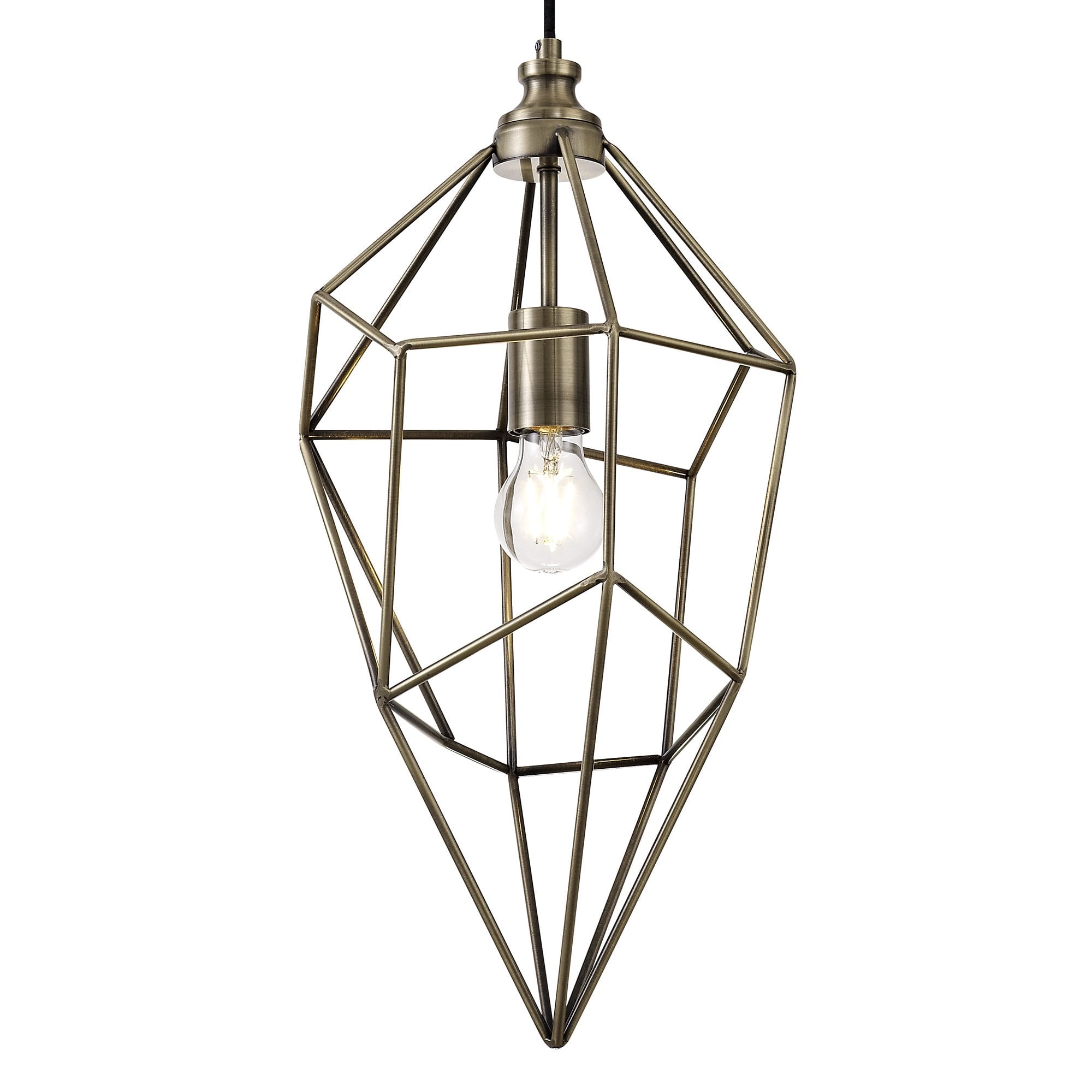 Fabula Austen Large Single Pendant - Antique Brass