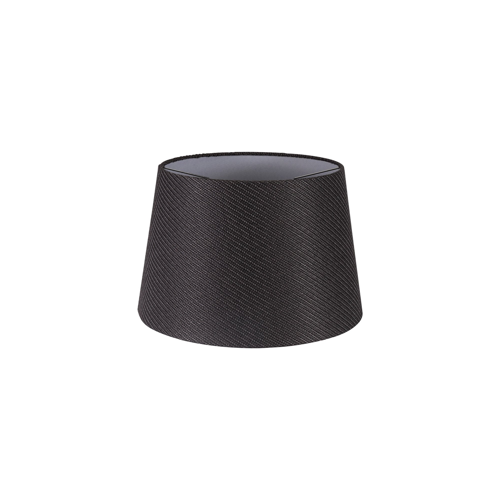 Fabula Buckhurst Round 320/400 x 260mm Fabric Shade - Charcoal Grey & White Laminate - Shade Only