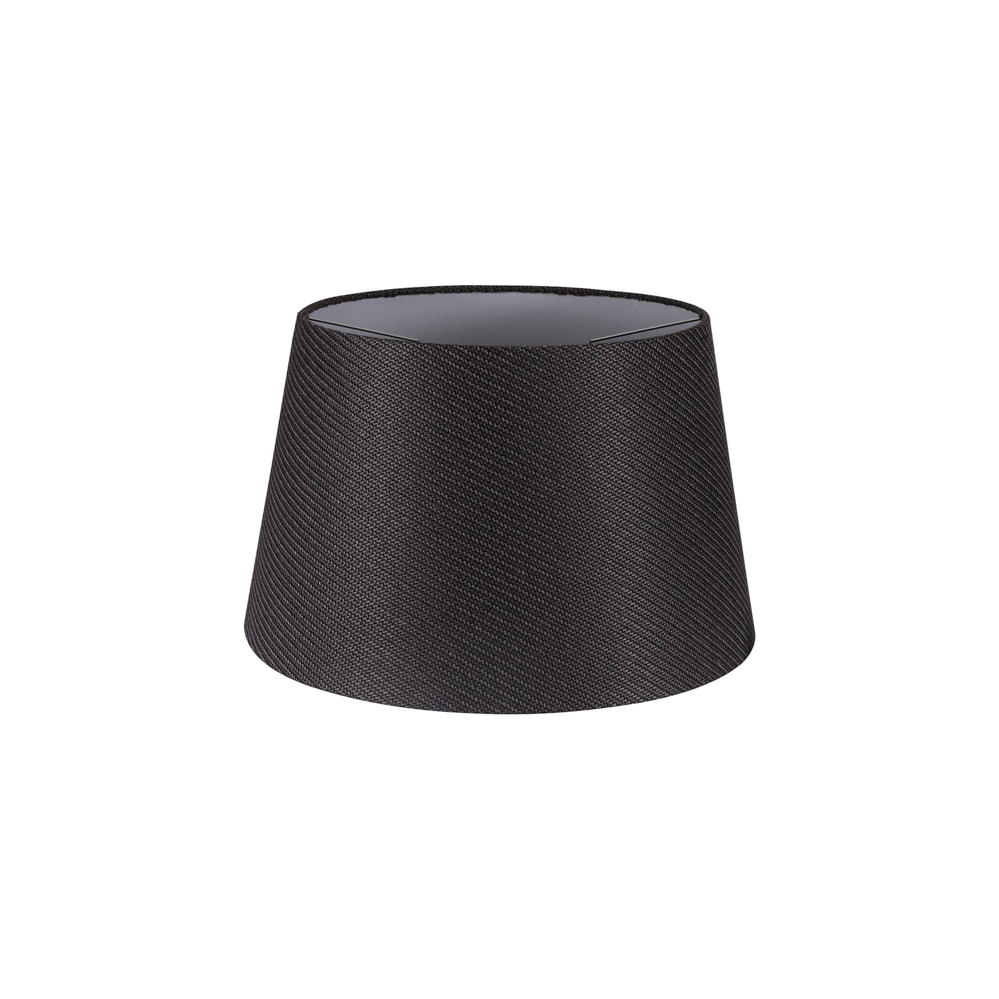 Fabula Buckhurst Round 350/450 x 280mm Fabric Shade - Charcoal Grey & White Laminate - Shade Only