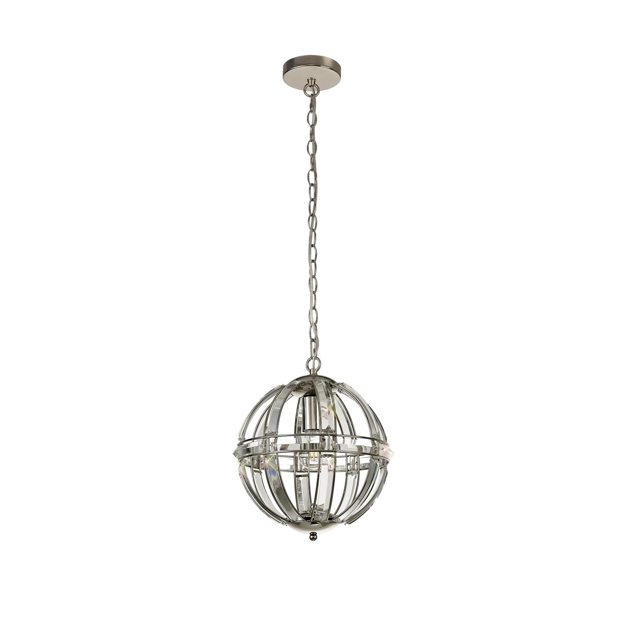 Fabula Woodford Small Single Round Pendant - Polished Nickel