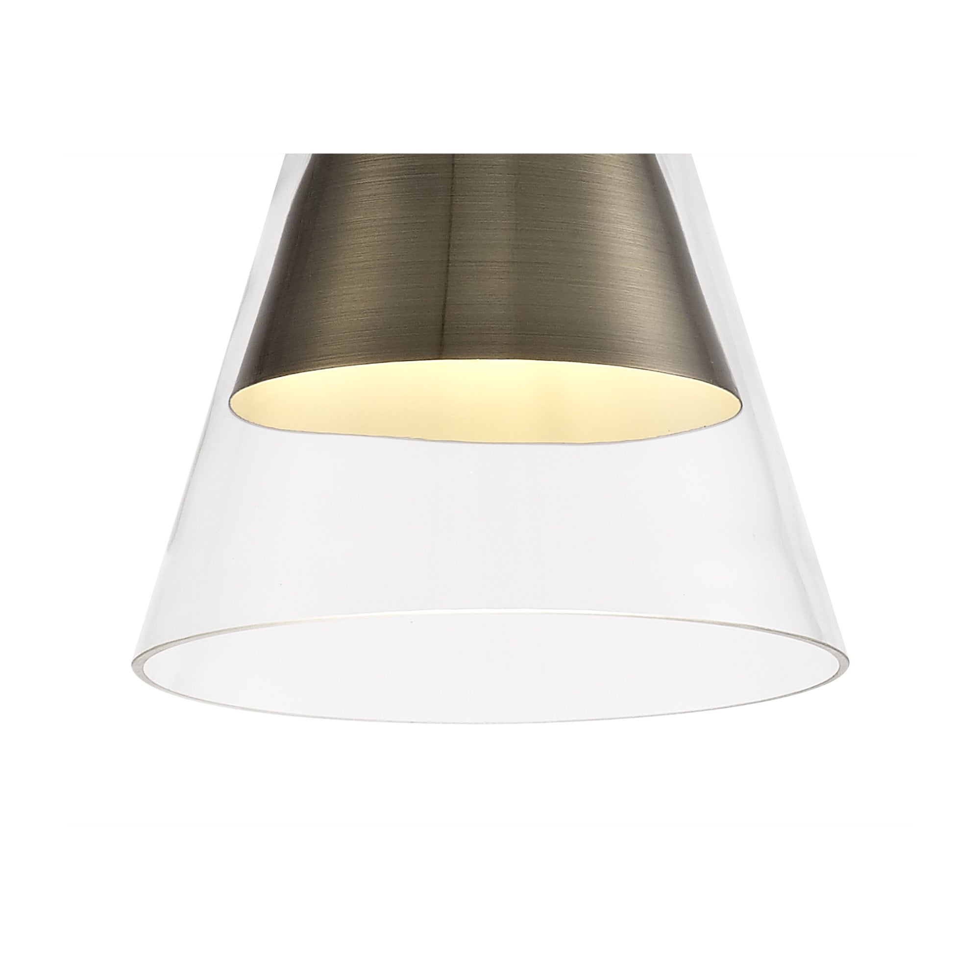 Fabula Pentire Single Pendant - Antique Brass & Clear Glass