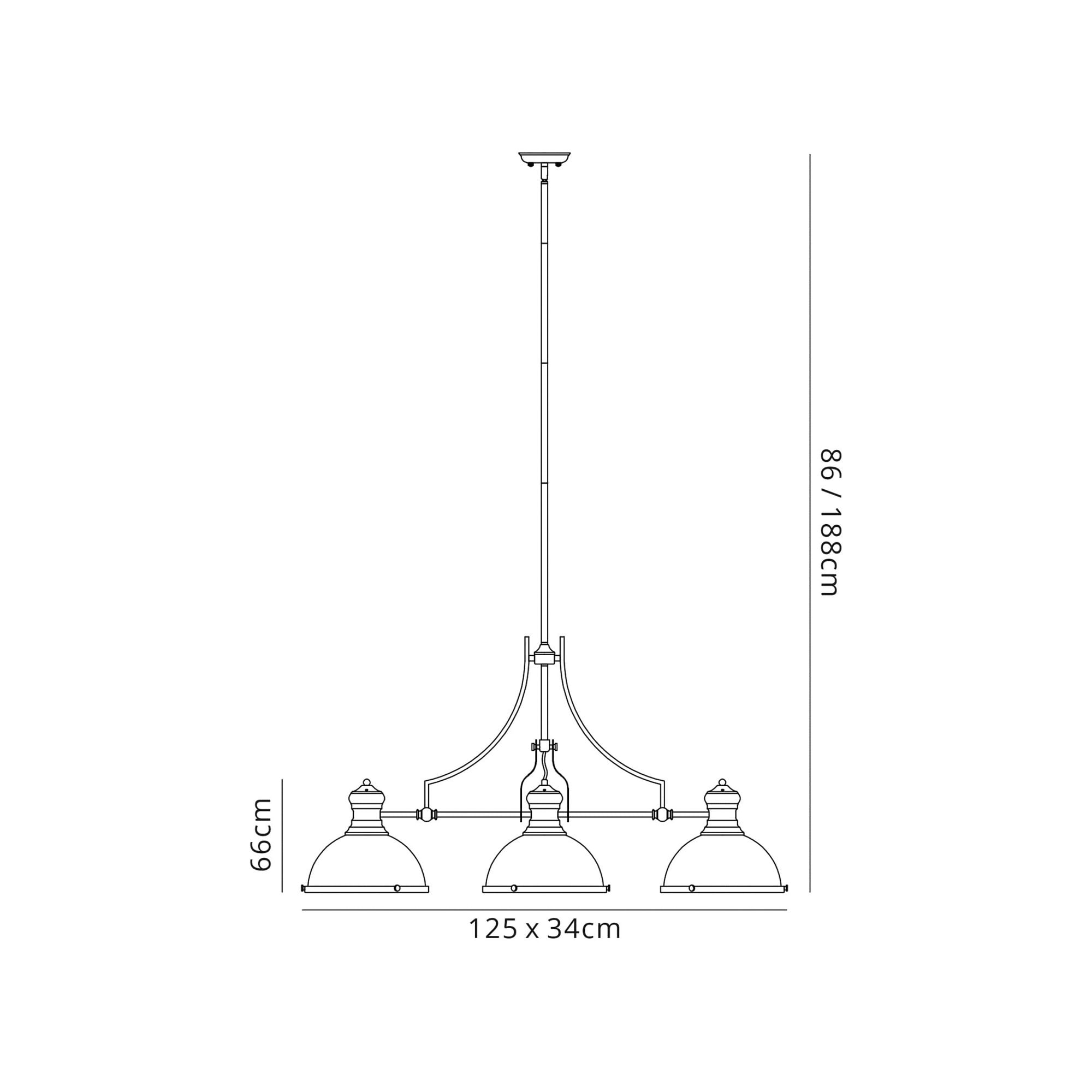 Fabula Epping 3 Light Linear Pendant - Antique Brass