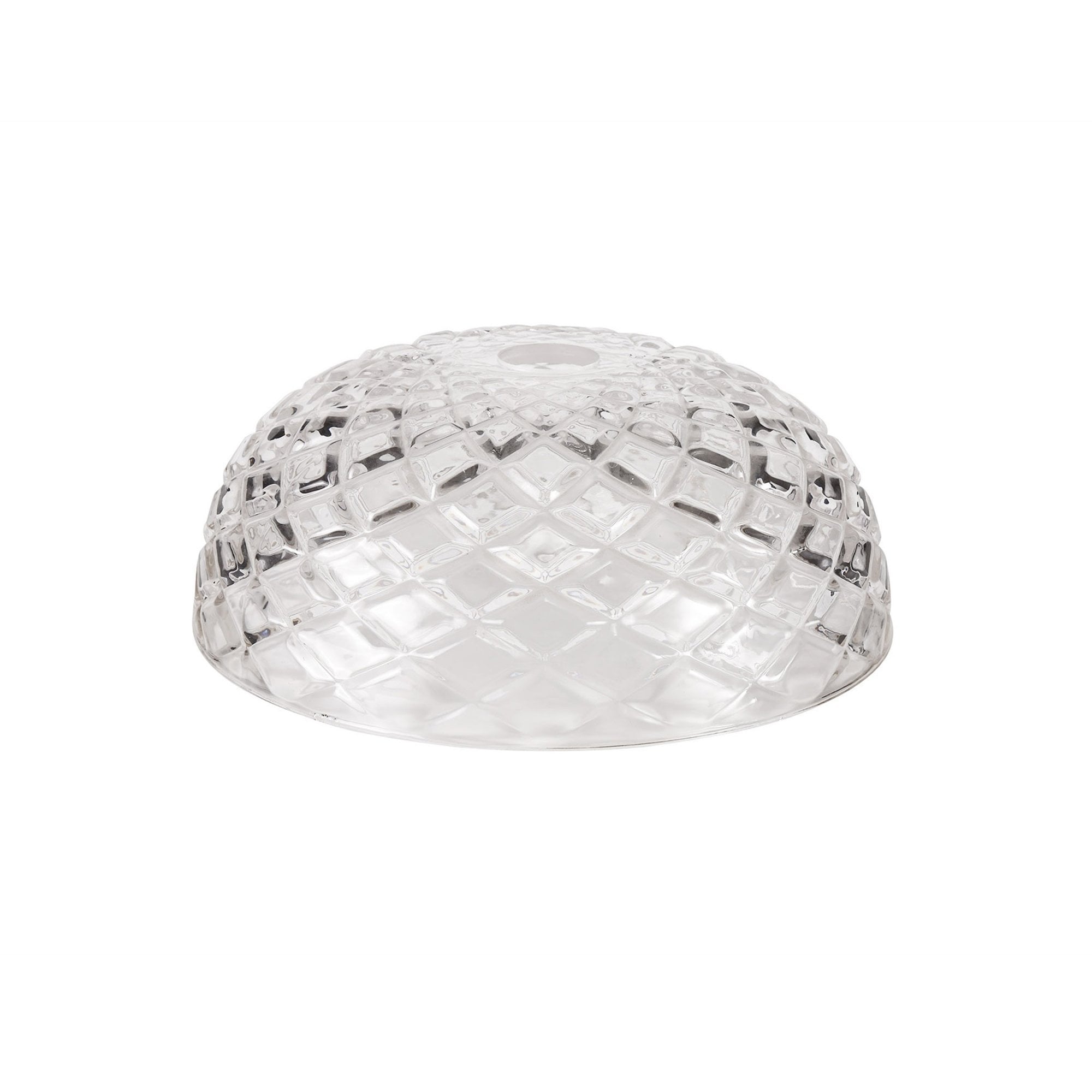 Fabula Epping 30cm Flat Round Shade - Patterned Clear Glass - Shade Only