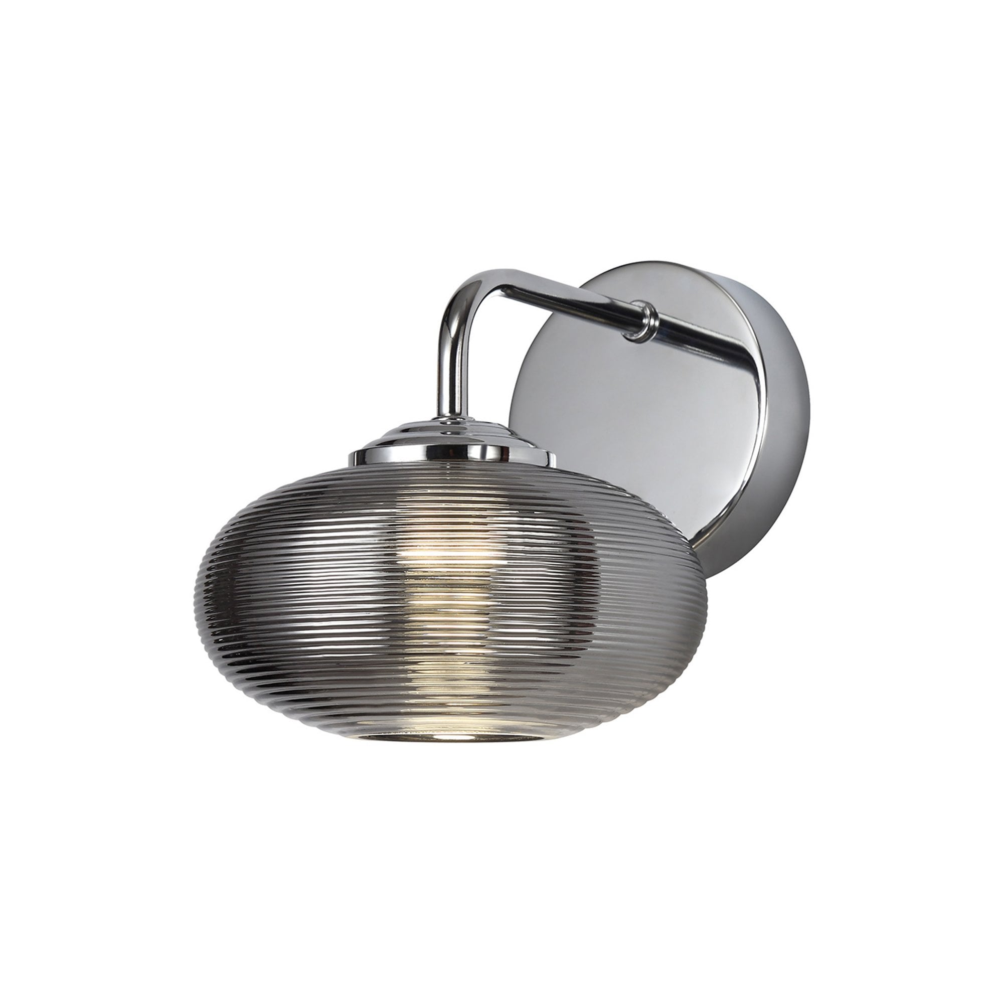 Fabula Ripley LED Wall Lamp - Polished Chrome & Smoked Glass