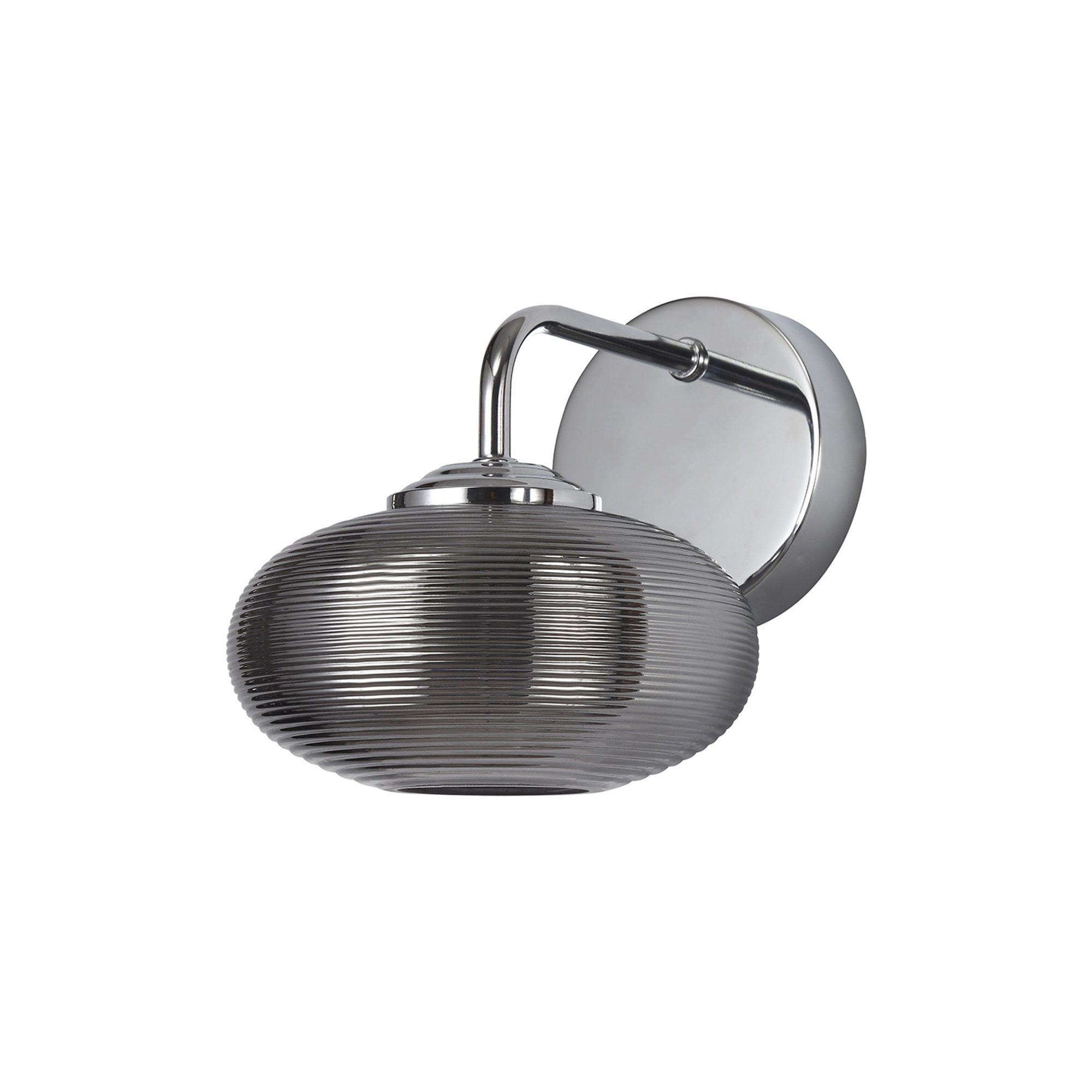 Fabula Ripley LED Wall Lamp - Polished Chrome & Smoked Glass