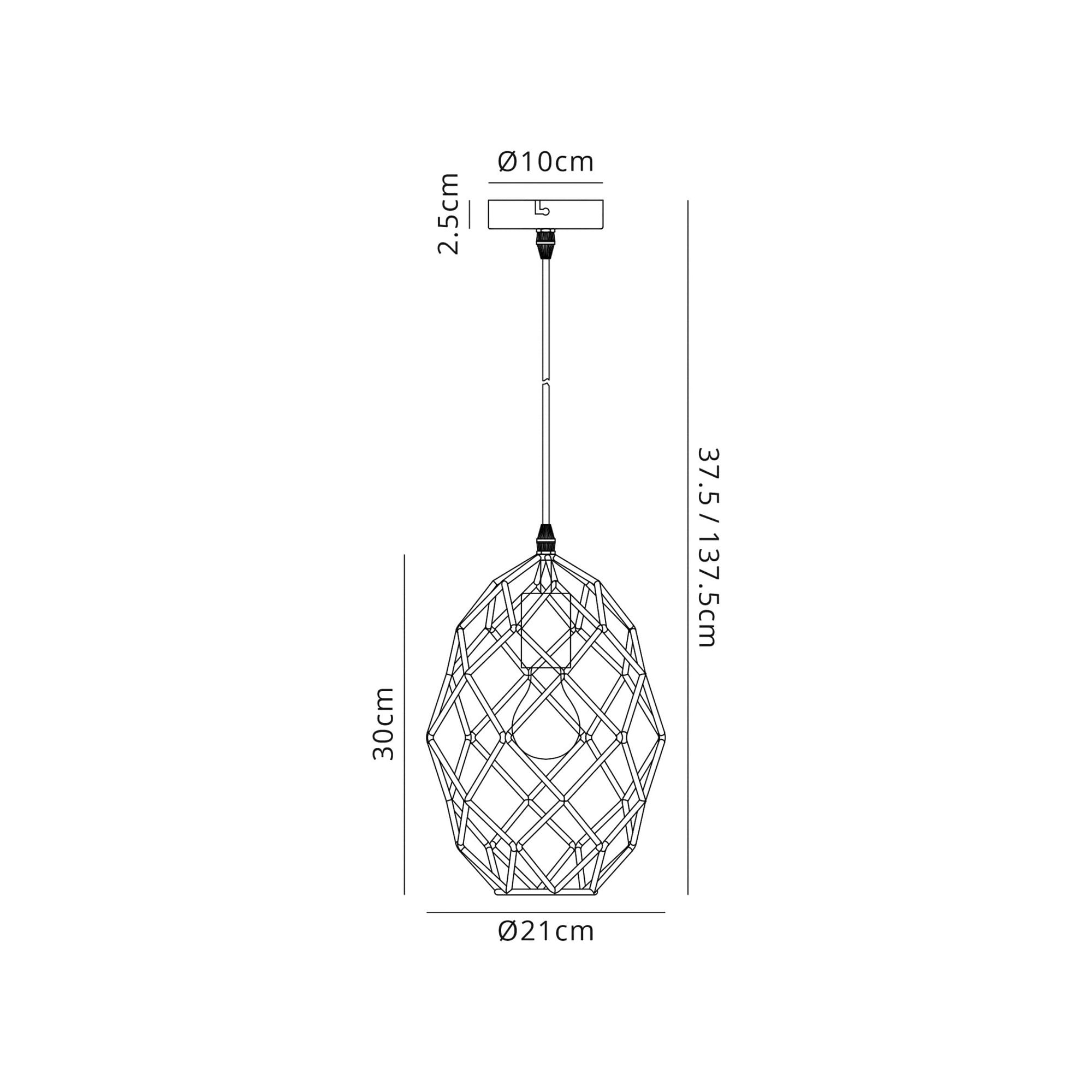 Fabula Cavendish Curved Cylinder Pendant - Polished Brass