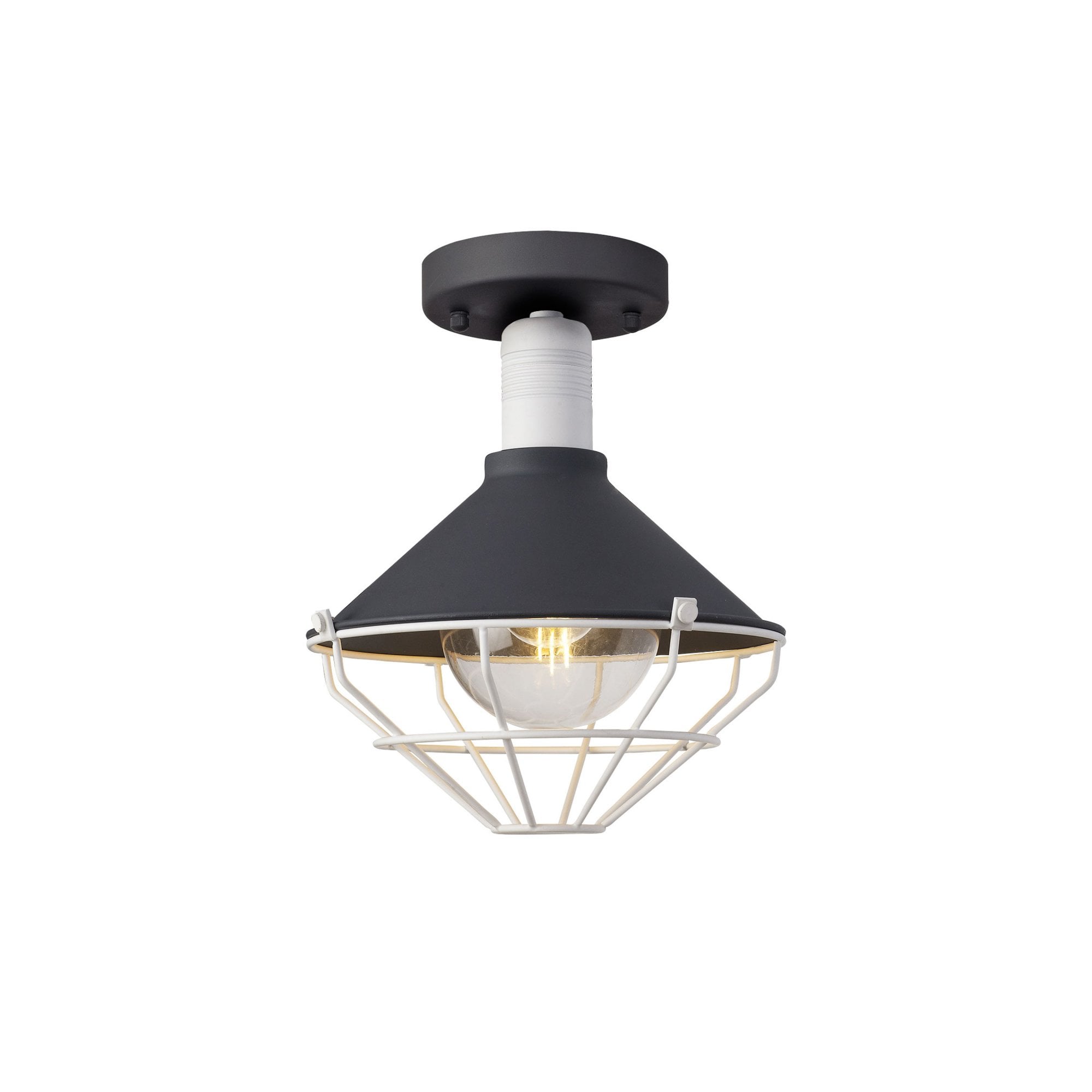 Fabula Maybury Single Semi-Flush Light - Anthracite & Matt White - IP65