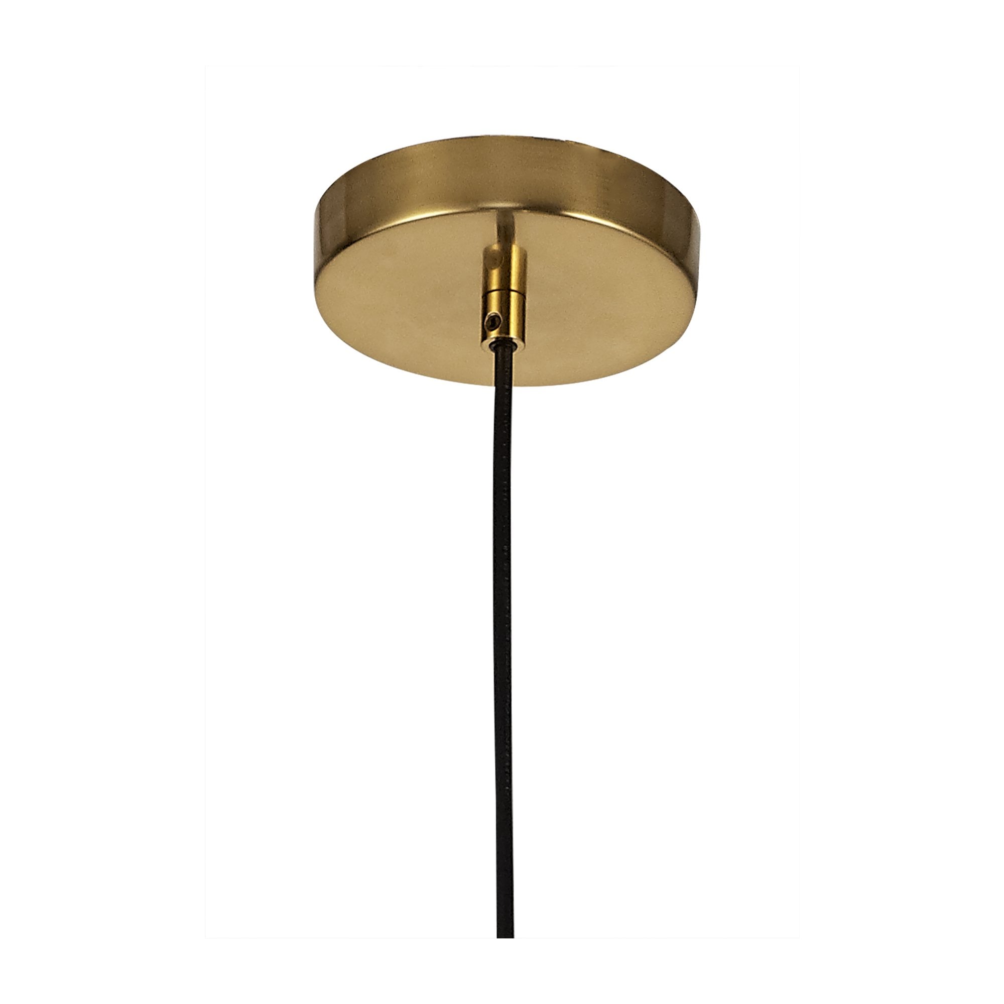 Fabula Maple Wide Pendant - Aged Brass & Clear Glass