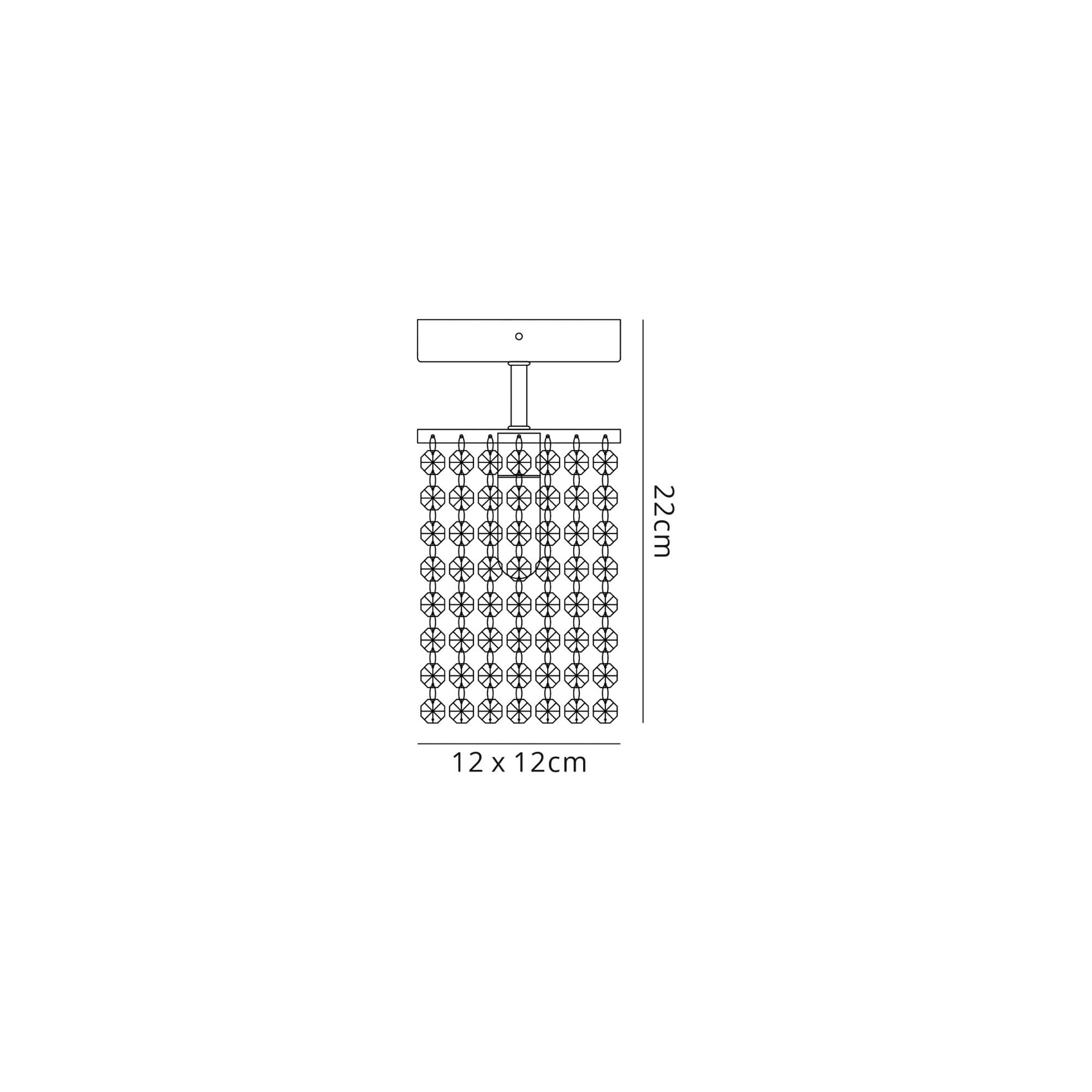 Fabula Hatfields Single Semi-Flush Light - Polished Chrome & Crystal - IP44
