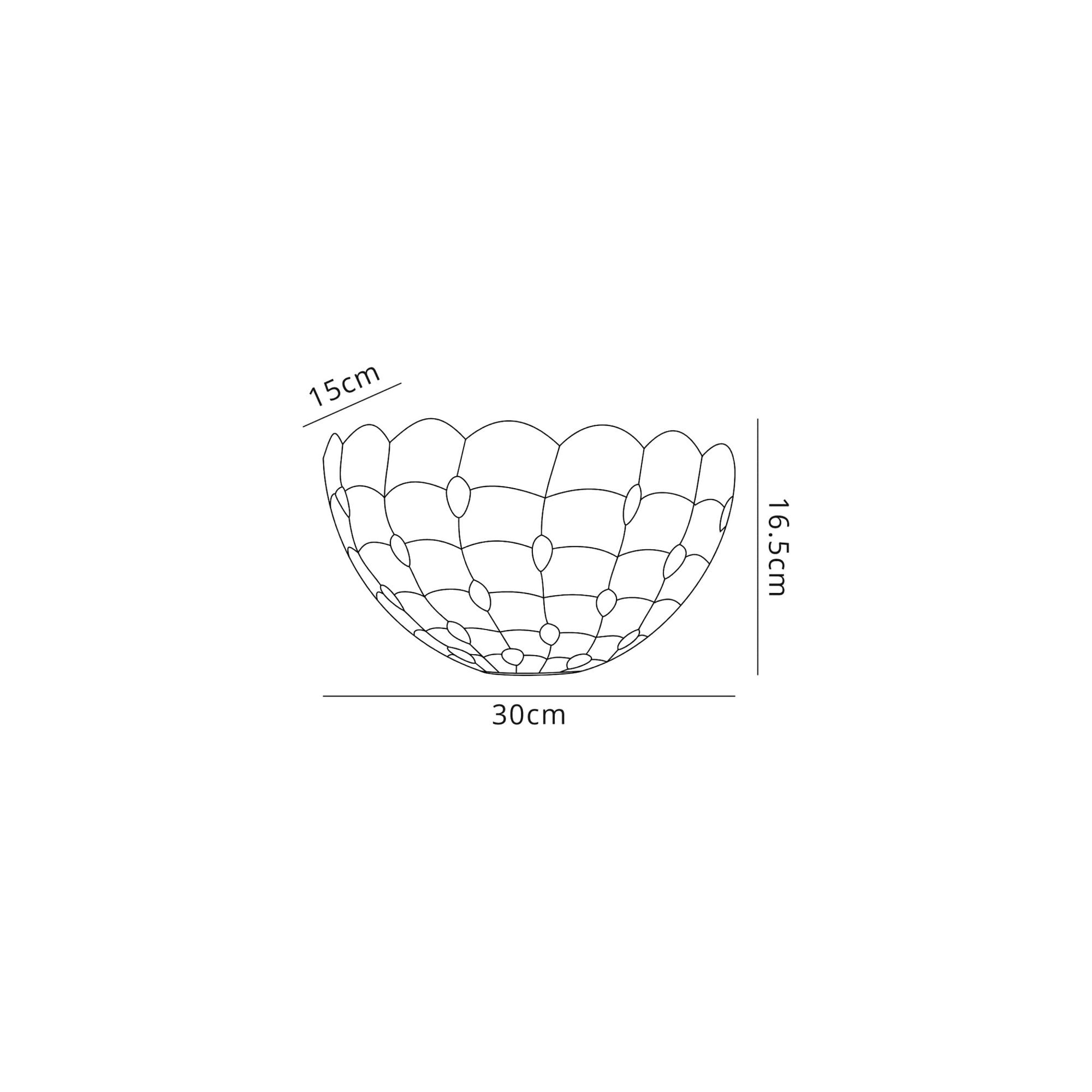 Fabula Crescent 2 Light Wall Lamp - 30cm Tiffany Shade - Beige