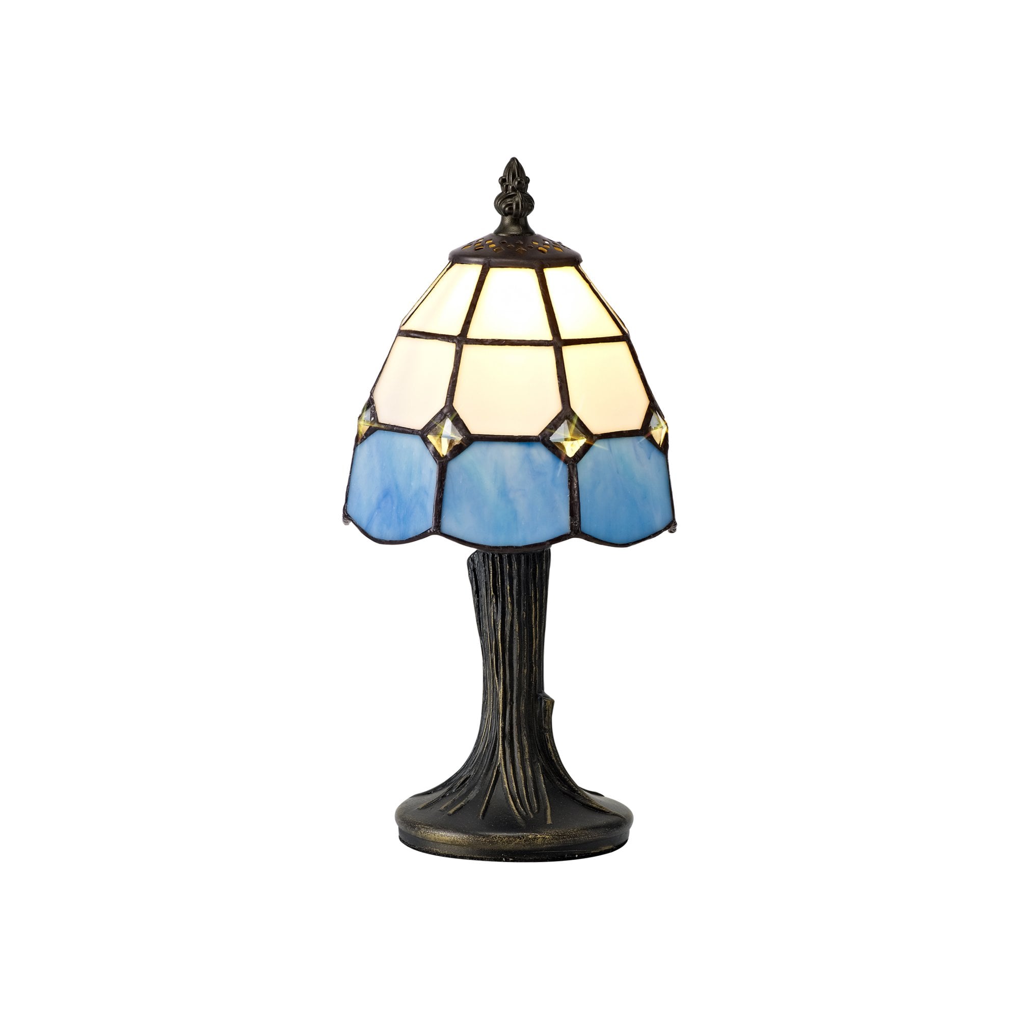 Fabula Nevill Tiffany Table Lamp - White & Blue