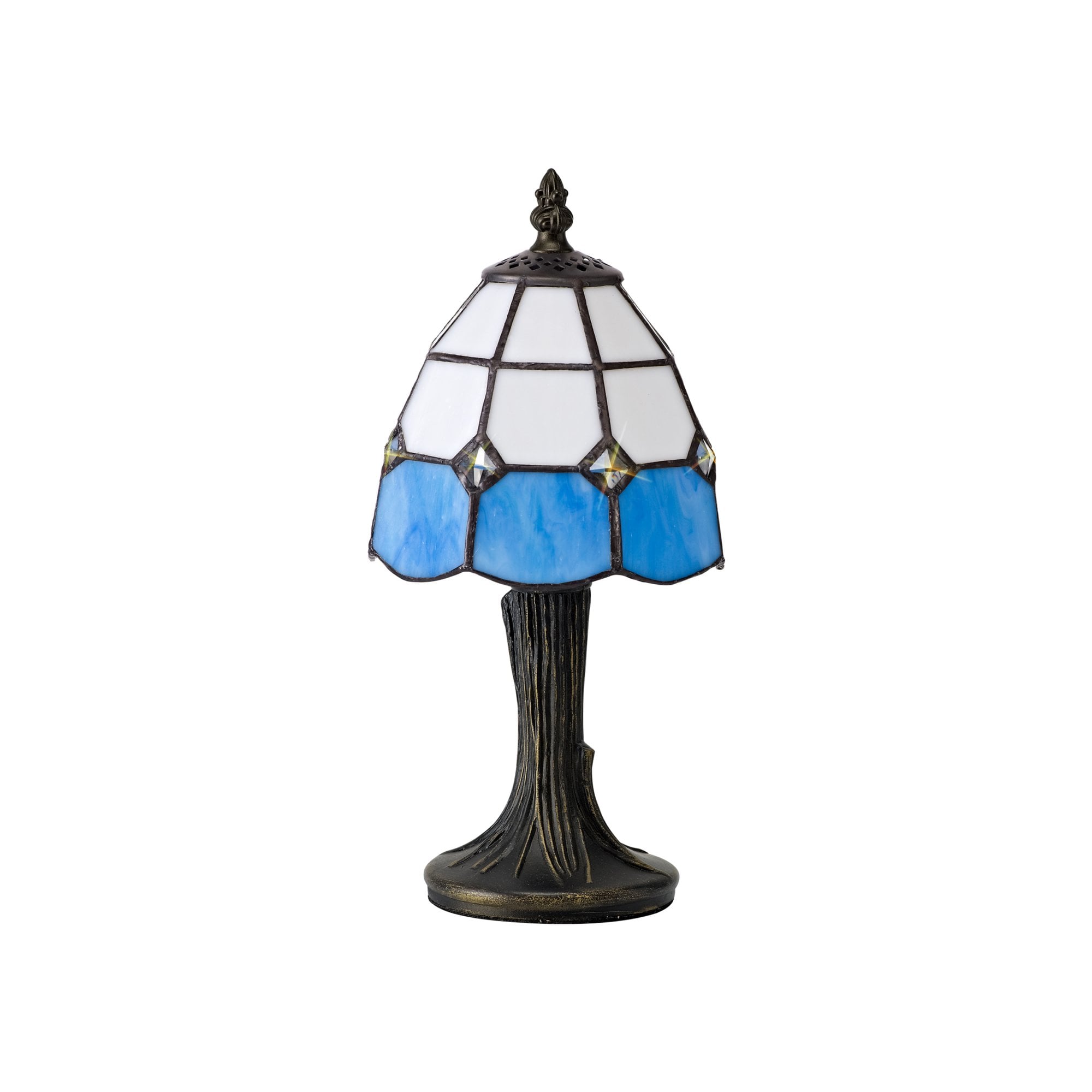 Fabula Nevill Tiffany Table Lamp - White & Blue