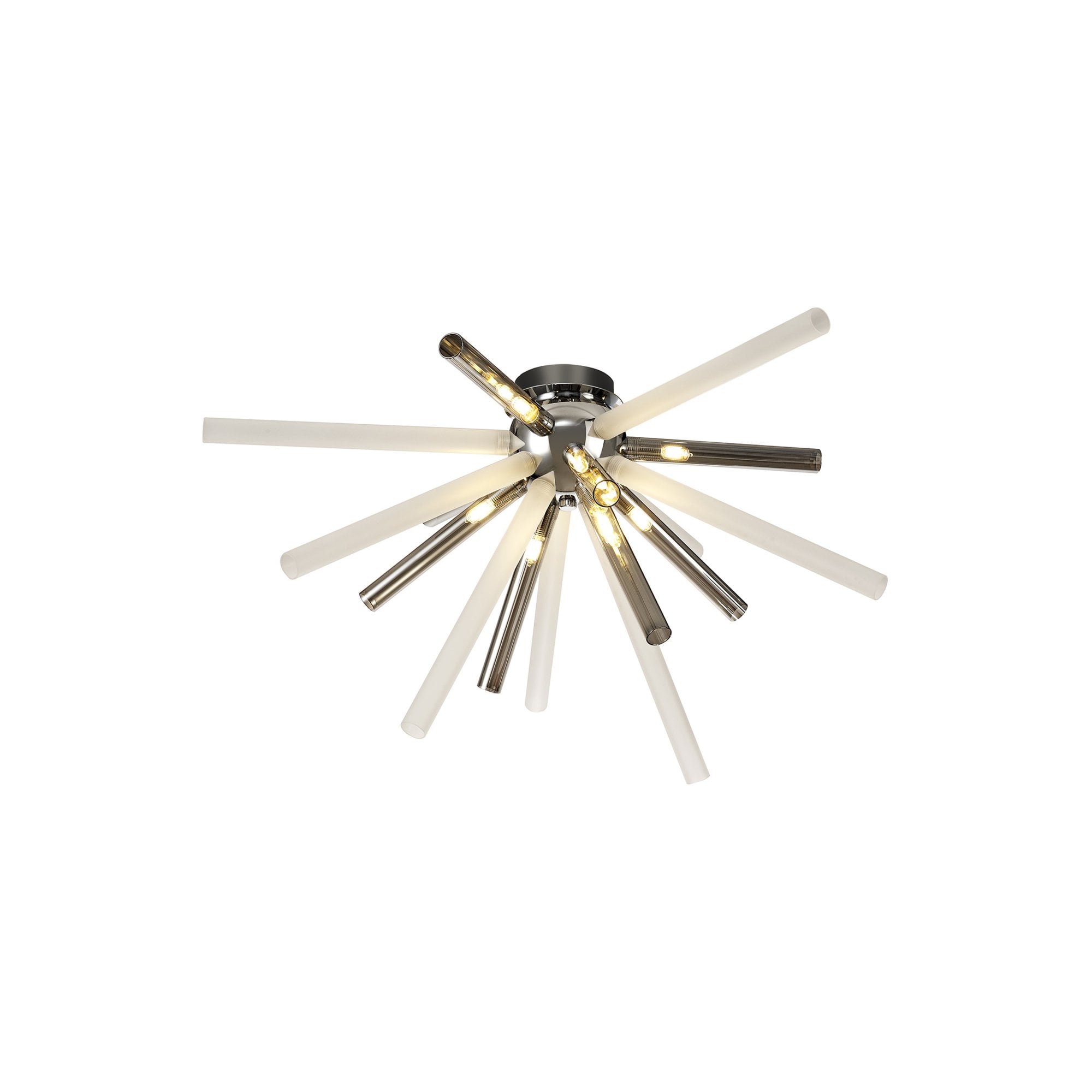 Fabula Chelmsford 8 Light Semi-Flush Light - Polished Chrome, Smoked & Frosted Glass